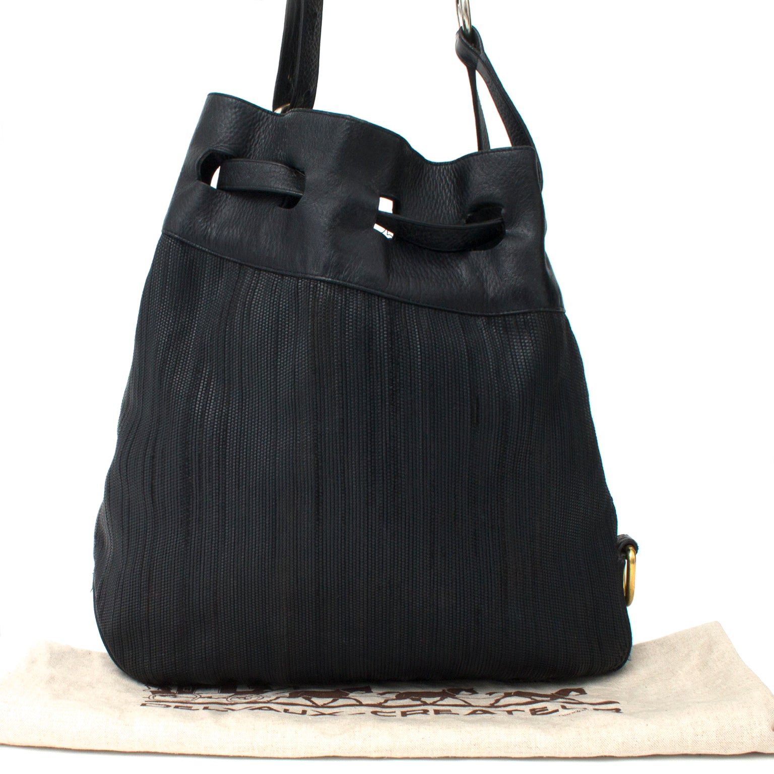 delvaux black woven bucket bag online webshop labellov.Co worldwide shipping only 100% authentic luxury
