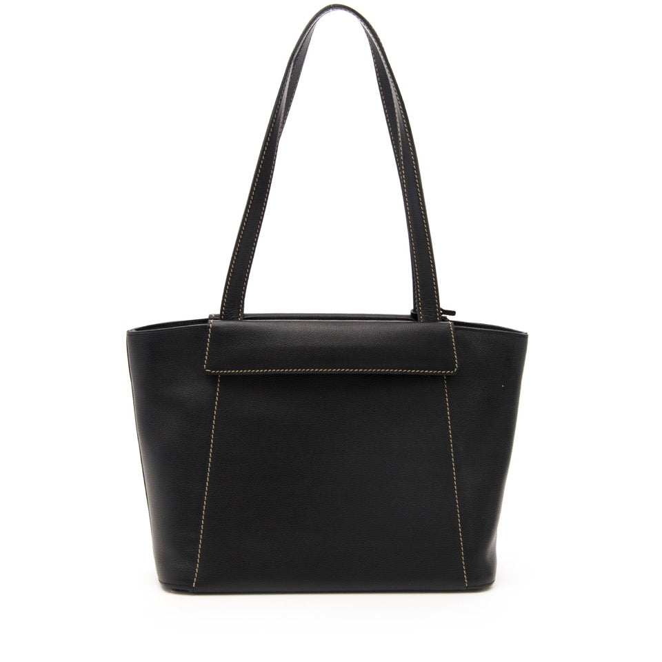 Koop Delvaux Black Convertible Shoulder Bag veilig online