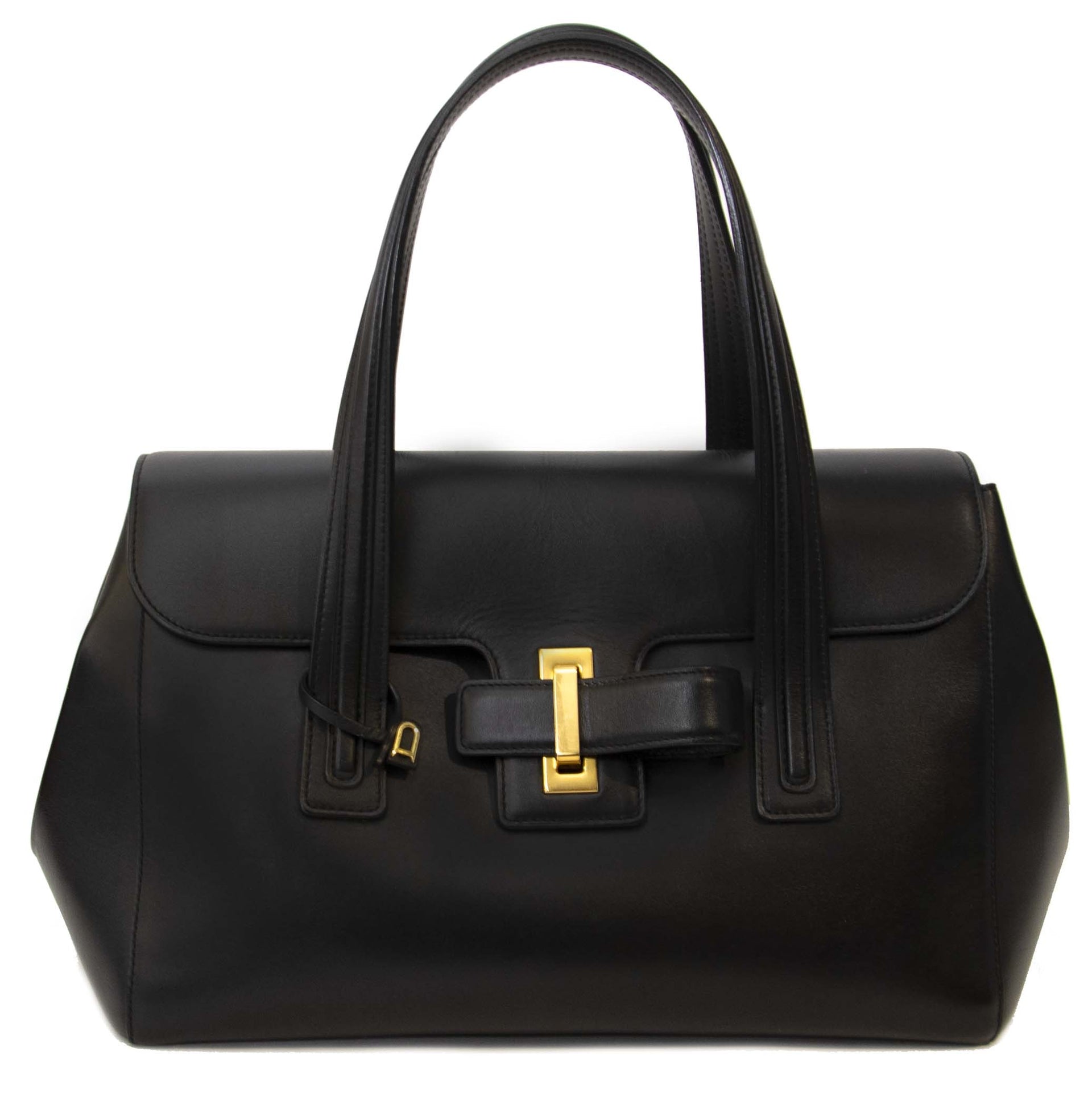 Delvaux Black Simplissime Cabas Shoulder Bag for sale at Labellov secondhand luxury