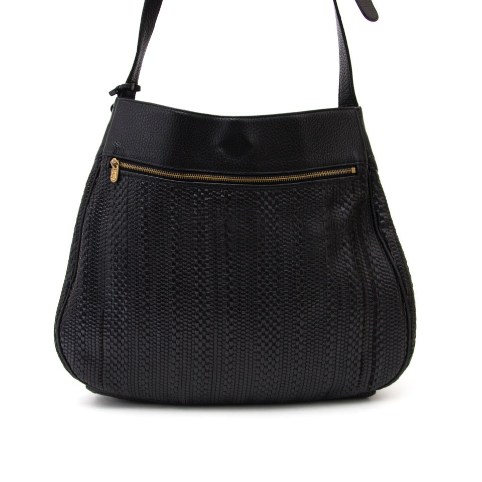Delvaux Black TOile de Cuir shoulder ba