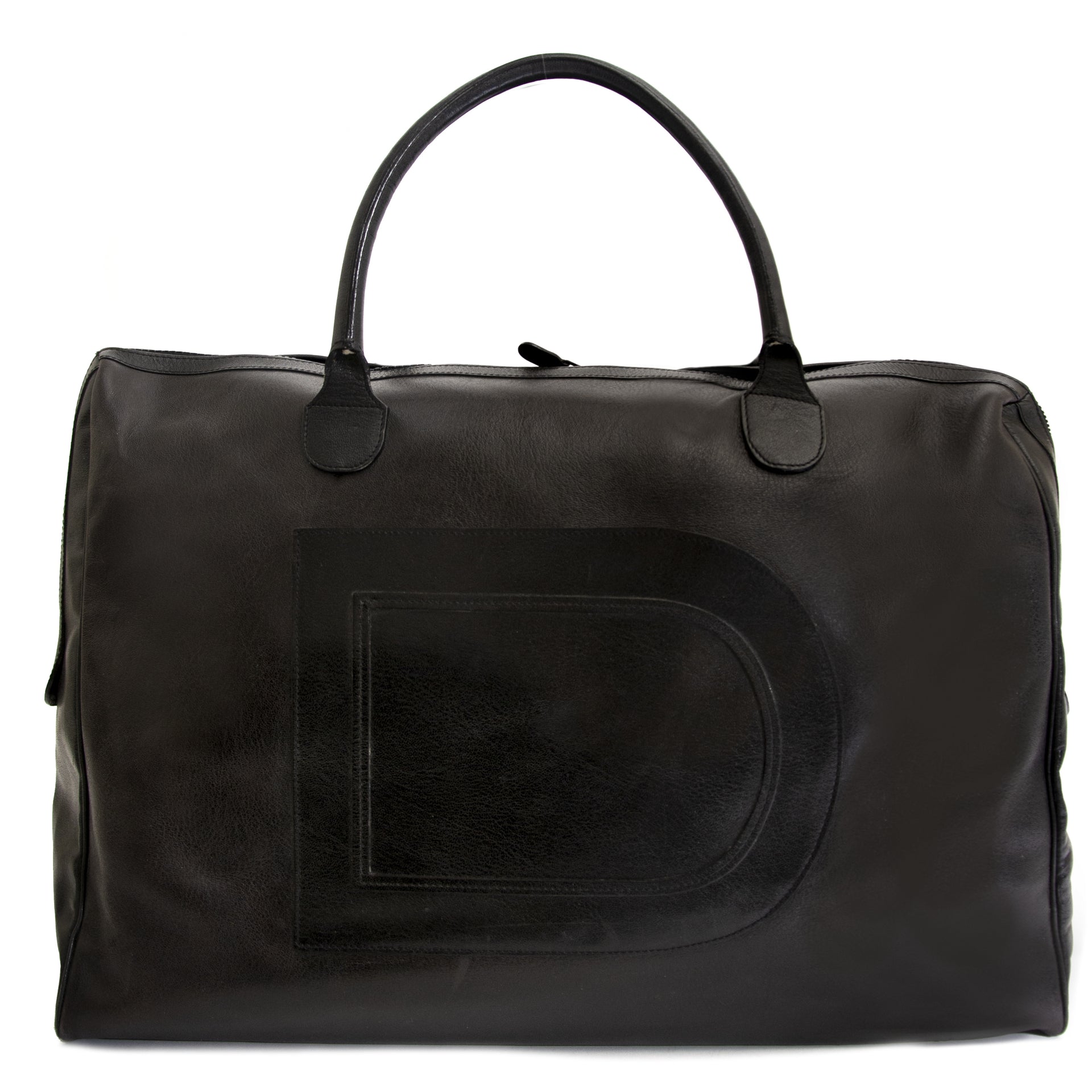 Authentic second hand vintage Delvaux Taxi Logo Top Handle Bag webshop online LabelLOV