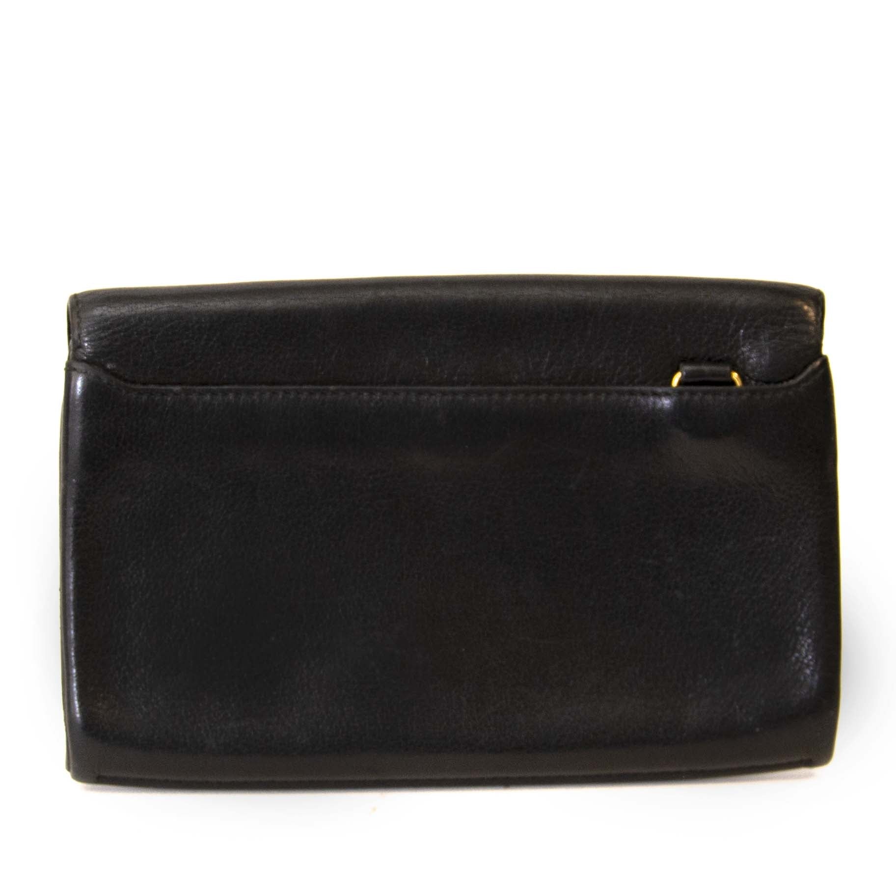 Authentic second-hand vintage Delvaux Black Leather Wallet buy online webshop LabelLOV