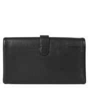Authentieke tweedehands Delvaux zwarte lederen portemonnee juiste prijs veilig online winkelen LabelLOV webshop luxe merken winkelen Antwerpen België mode fashion