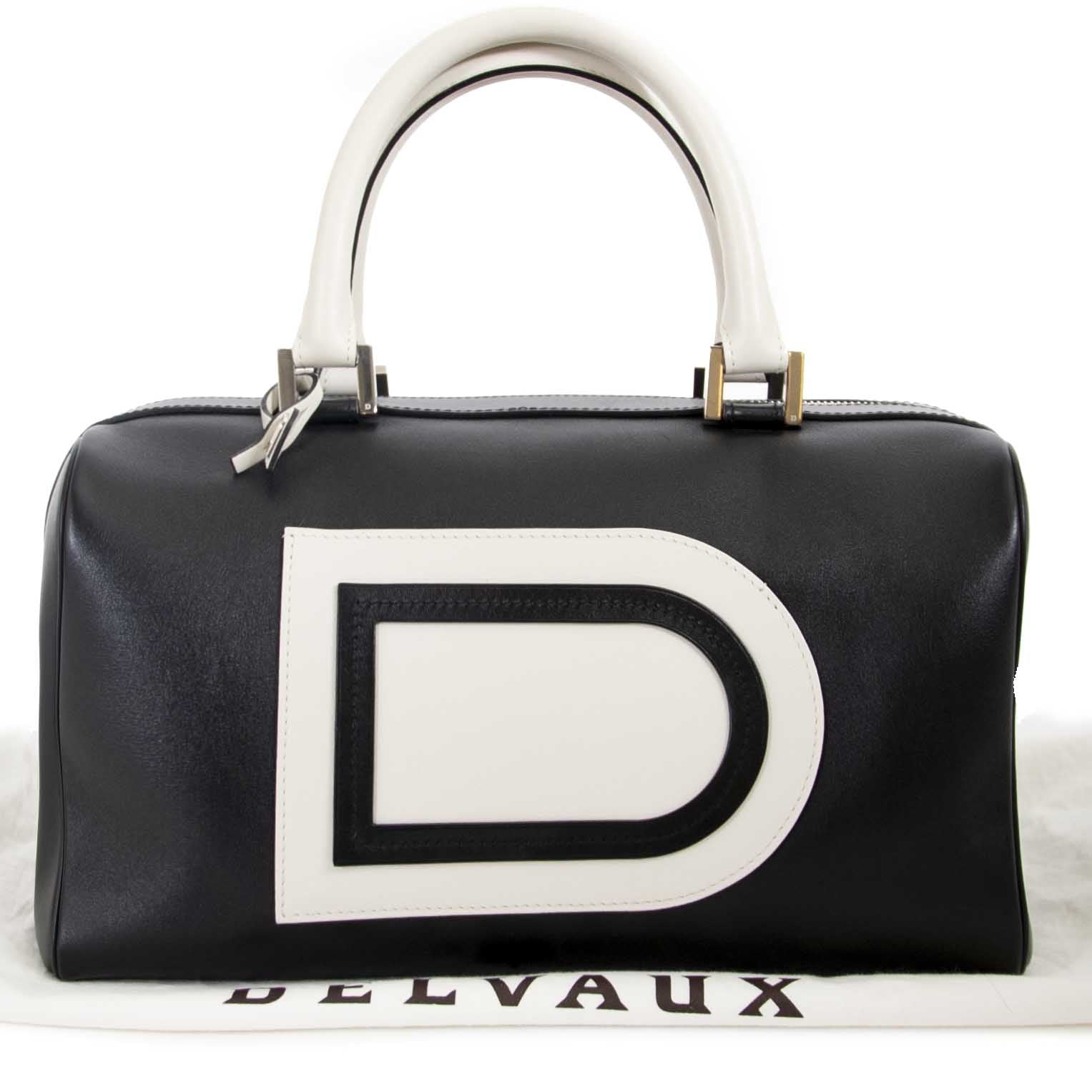 delvaux louise boston allure zwart wit tas nu te koop bij labellov vintage mode webshop belgië