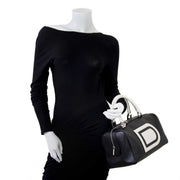 Delvaux Louise Boston Allure Black And White bag now for sale at labellov vintage fashion webshop belgium