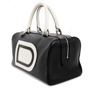 delvaux louise boston allure noir et blanc sac à vendre à labellov vintage webshop de mode belgique