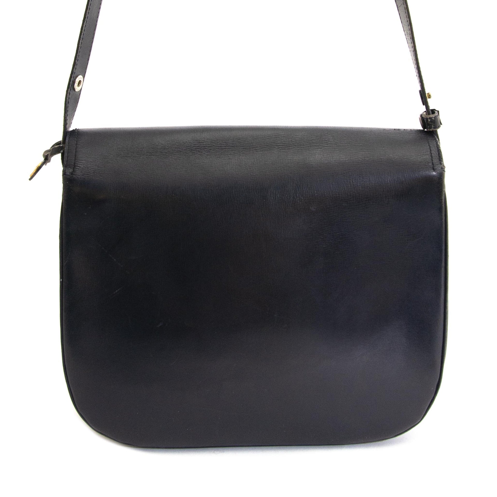 Delvaux donker blauwe schouder tas nu te koop bij labellov vintage mode webshop belgië