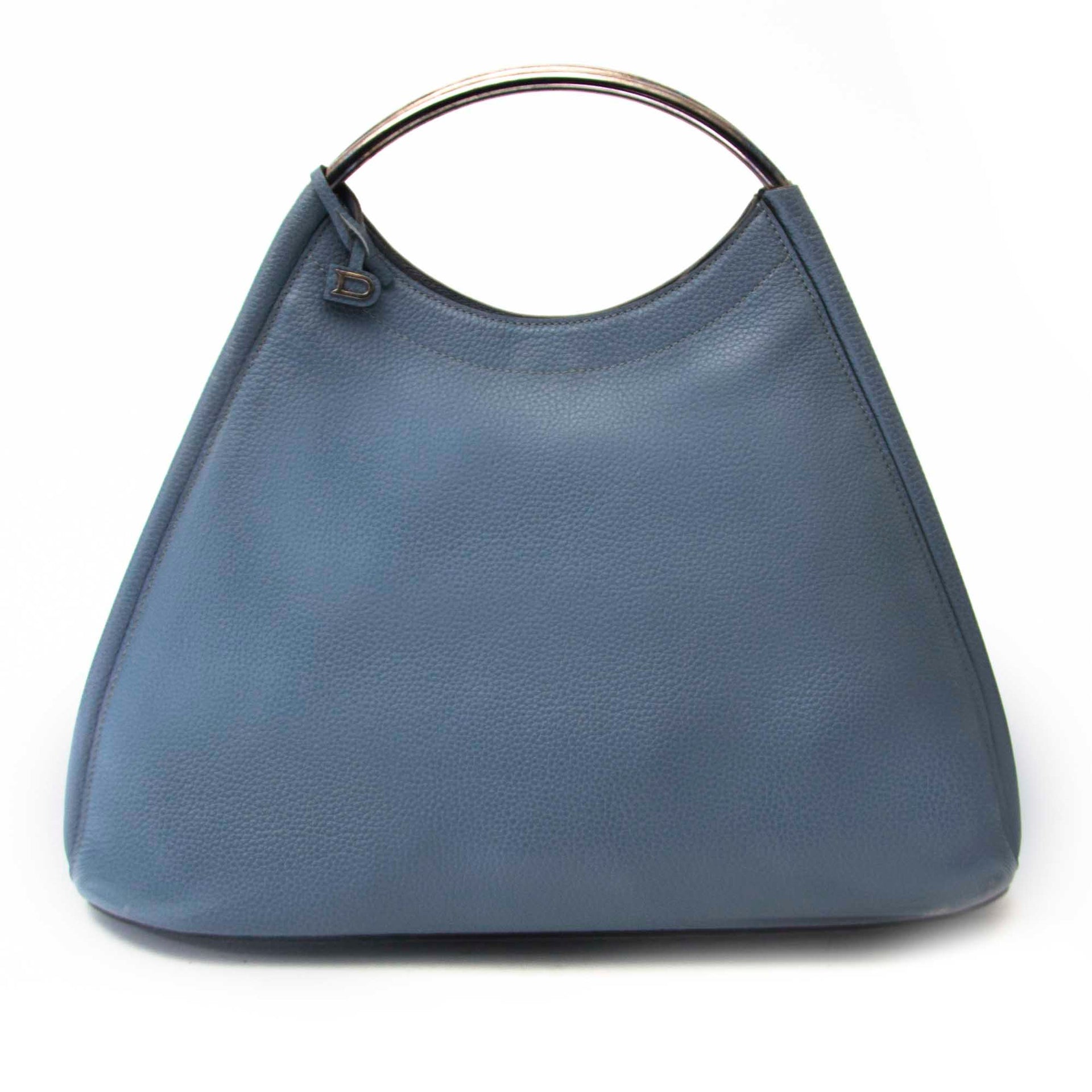 Delvaux Grey Blue Top Handle Bag