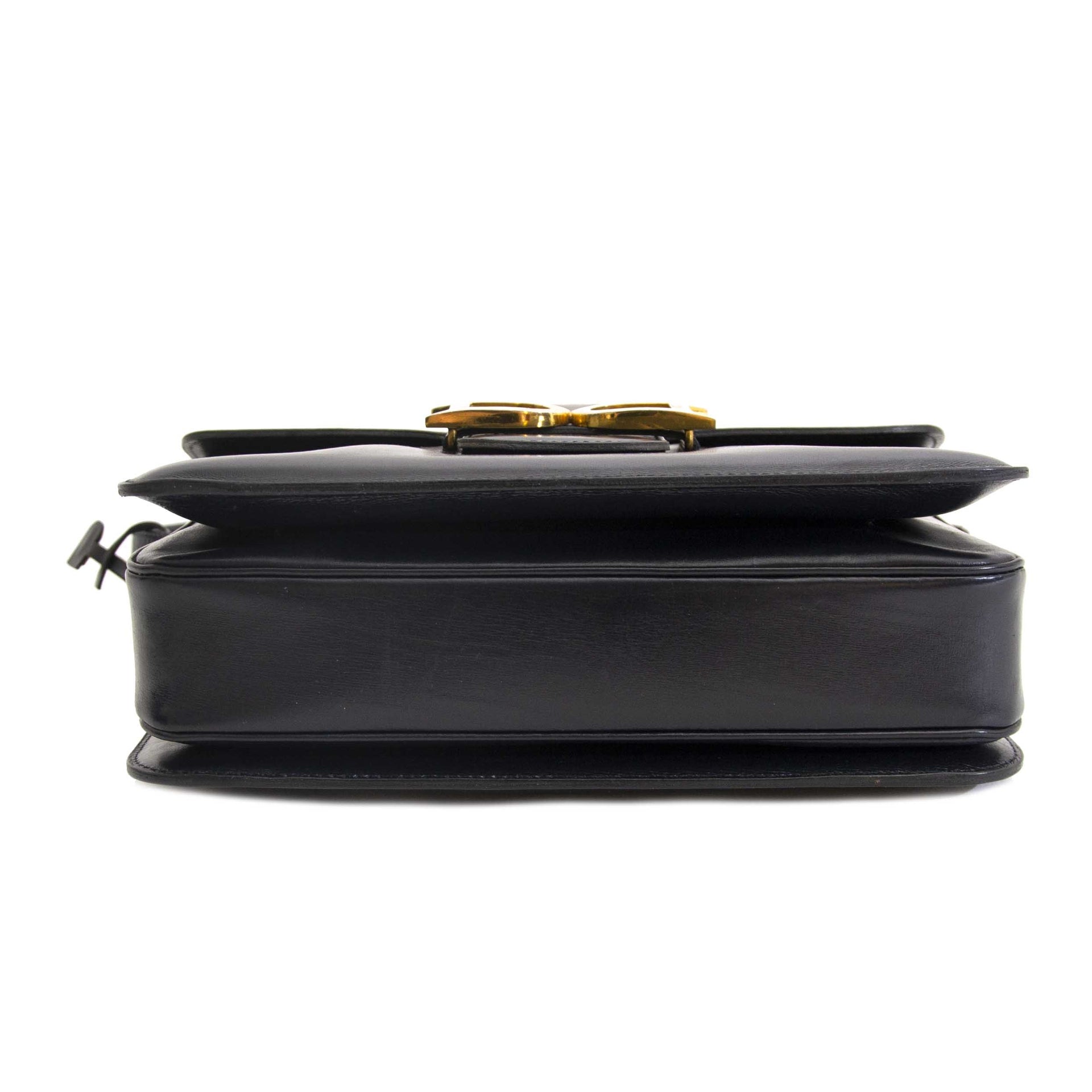 Delvaux Black Bourgogne Leather Shoulder Bag now for sale at labellov vintage fashion webshop belgium