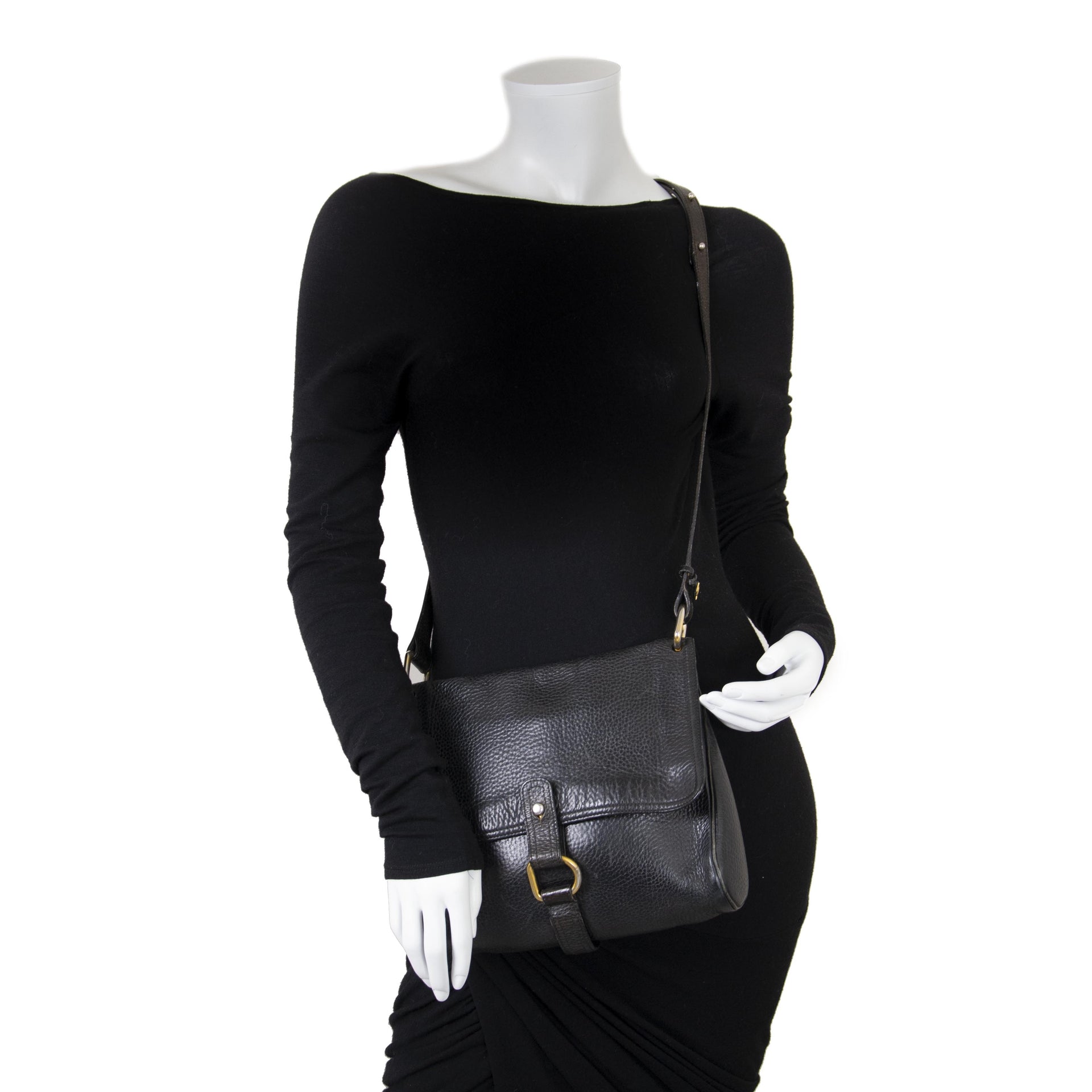 Delvaux Black Leather Fichu Shoulder Bag now for sale at labellov vintage fashion webshop belgium