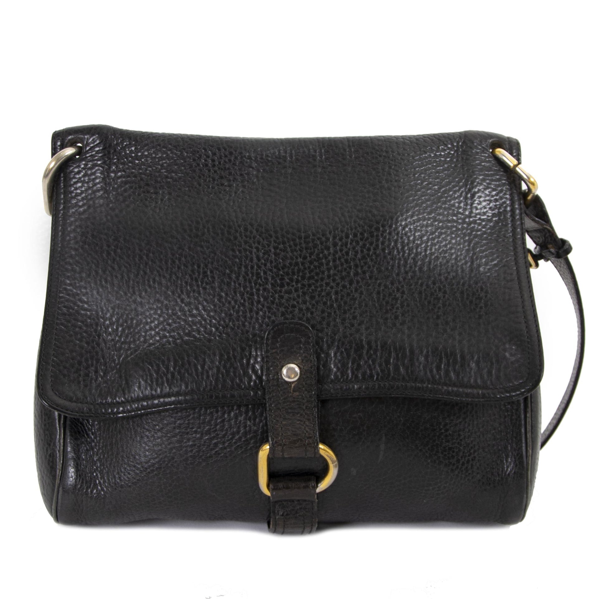 Delvaux Black Leather Fichu Shoulder Bag now for sale at labellov vintage fashion webshop belgium