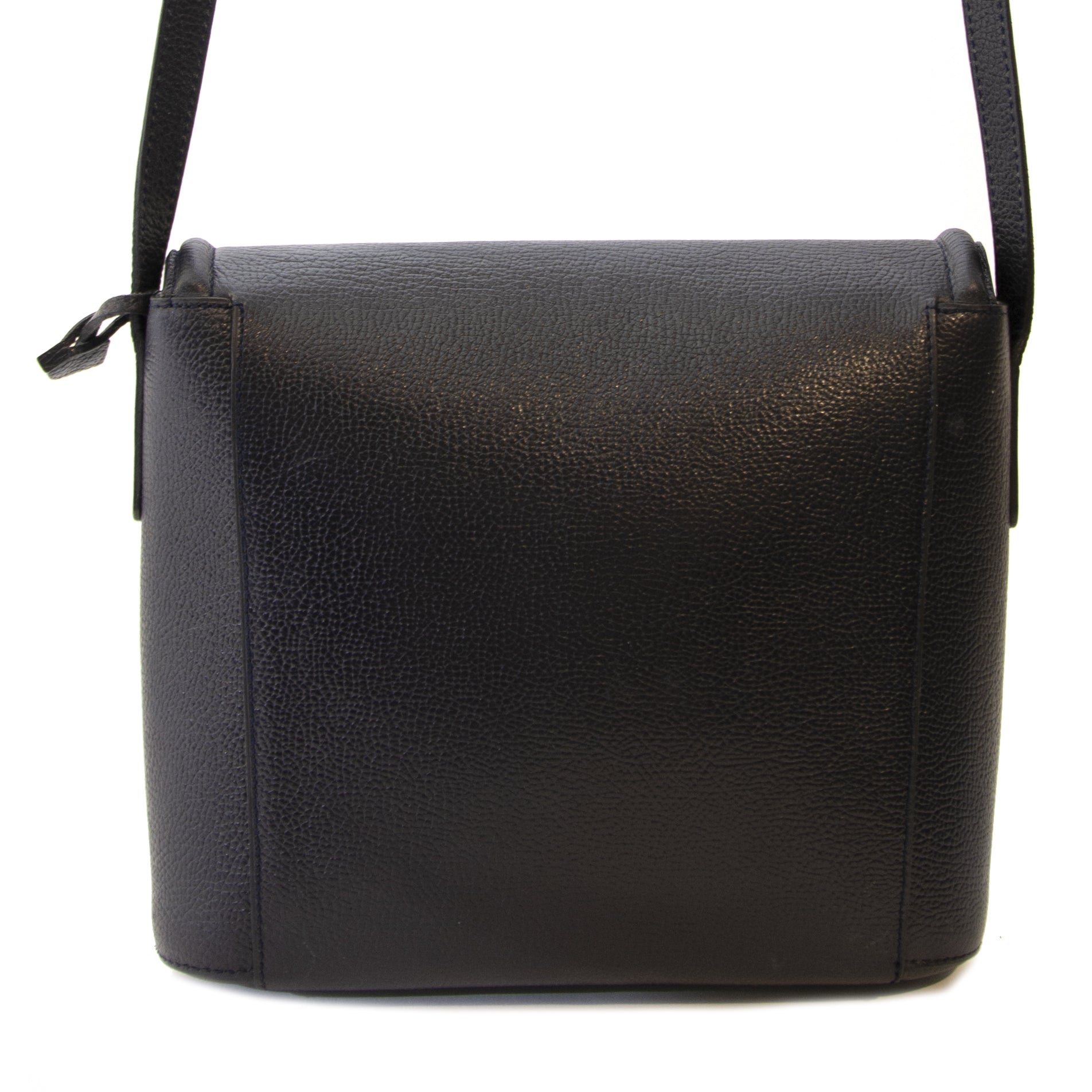 Authentique seconde main Delvaux Dark Blue Leather Crossbody Bag achète en ligne webshop LabelLOV