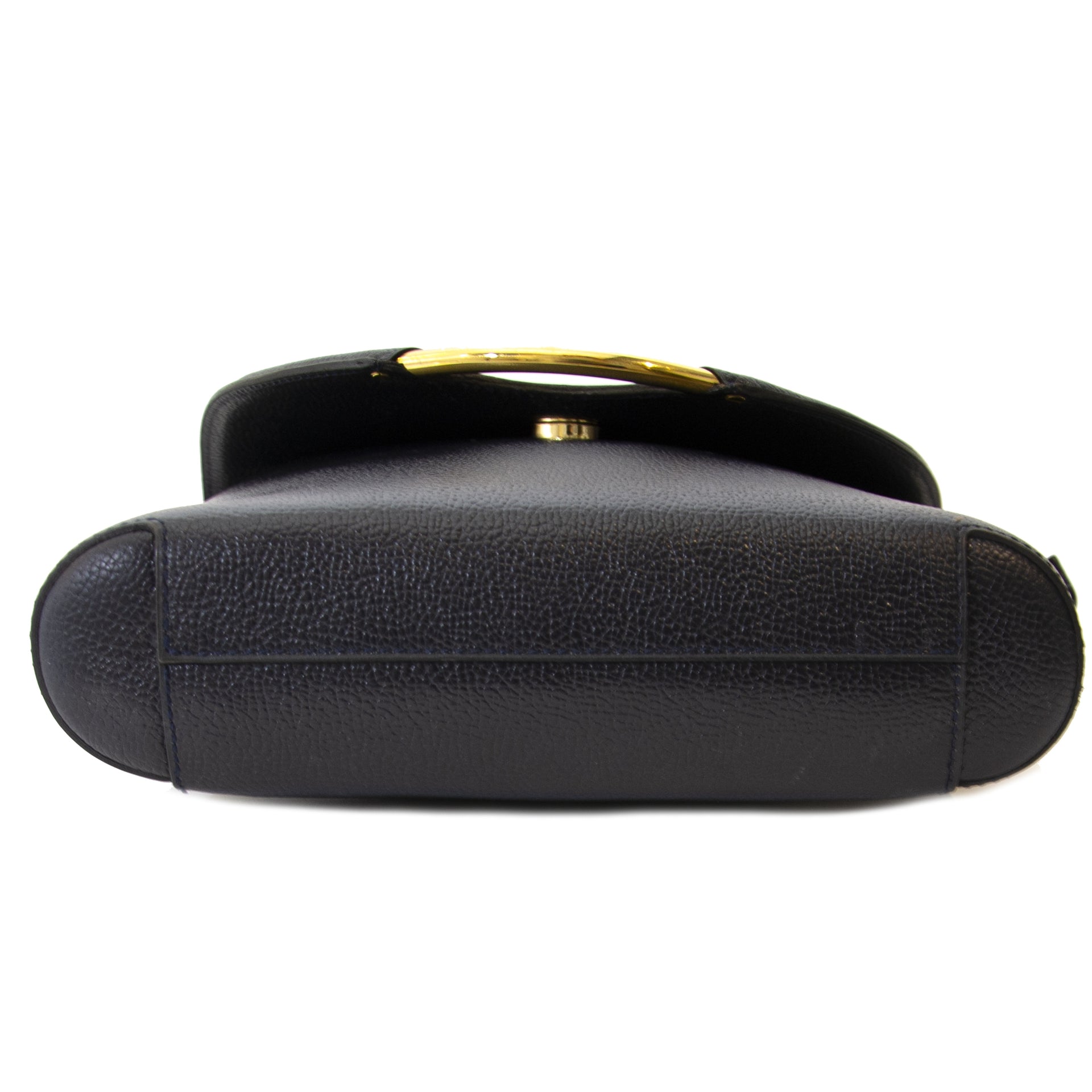 Koop authentieke tweedehands vintage Delvaux Dark Blue Leather Crossbody Bag online webshop LabelLOV