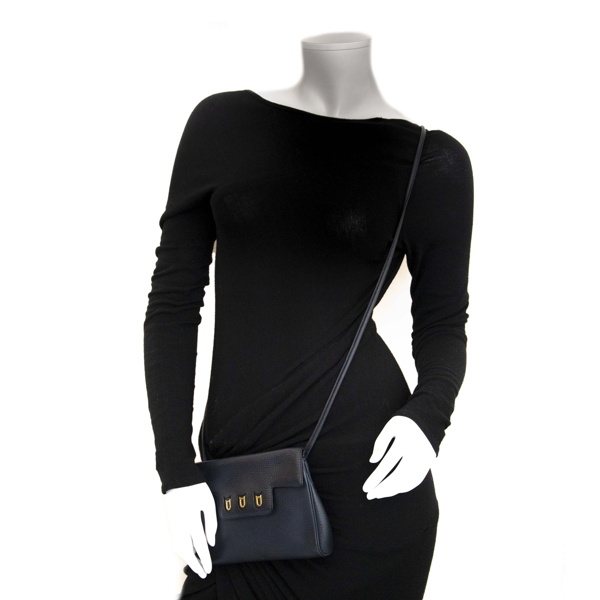 Delvaux Blue Leather Crossbody Bag