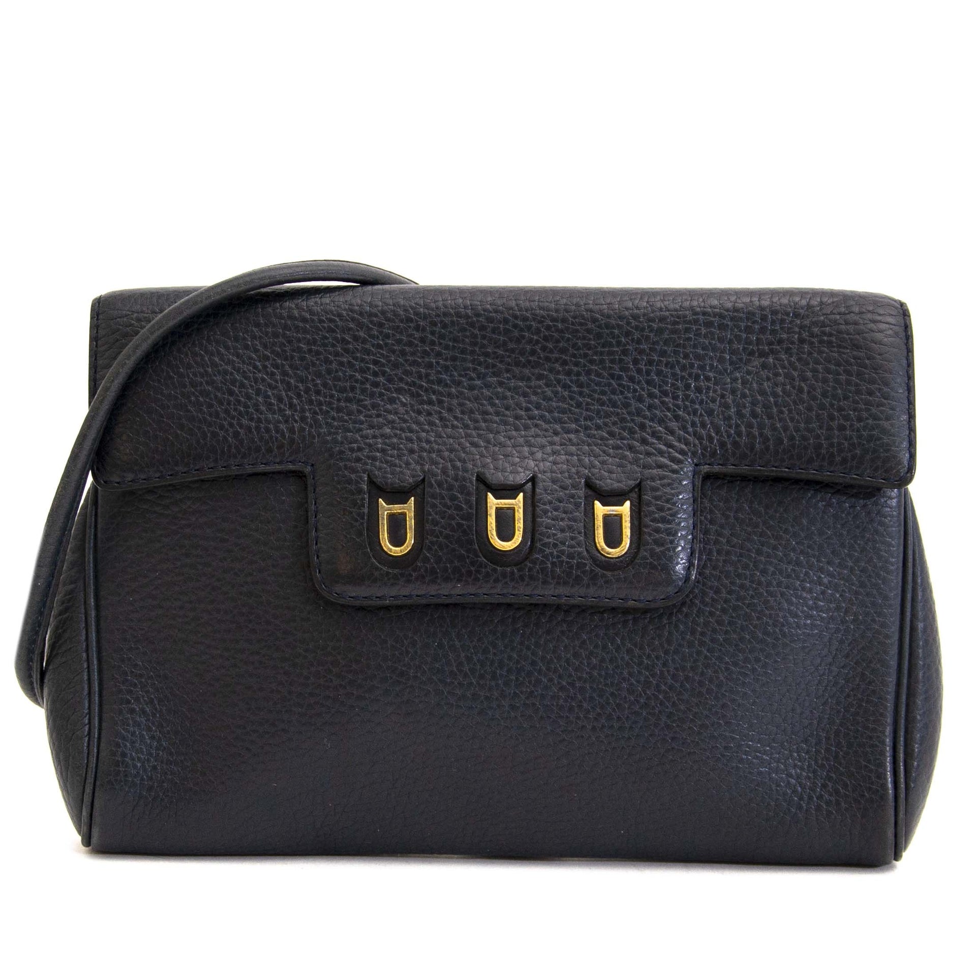 Delvaux Blue Leather Crossbody Bag for sale at Labellov secondhand luxury handbags and accessories