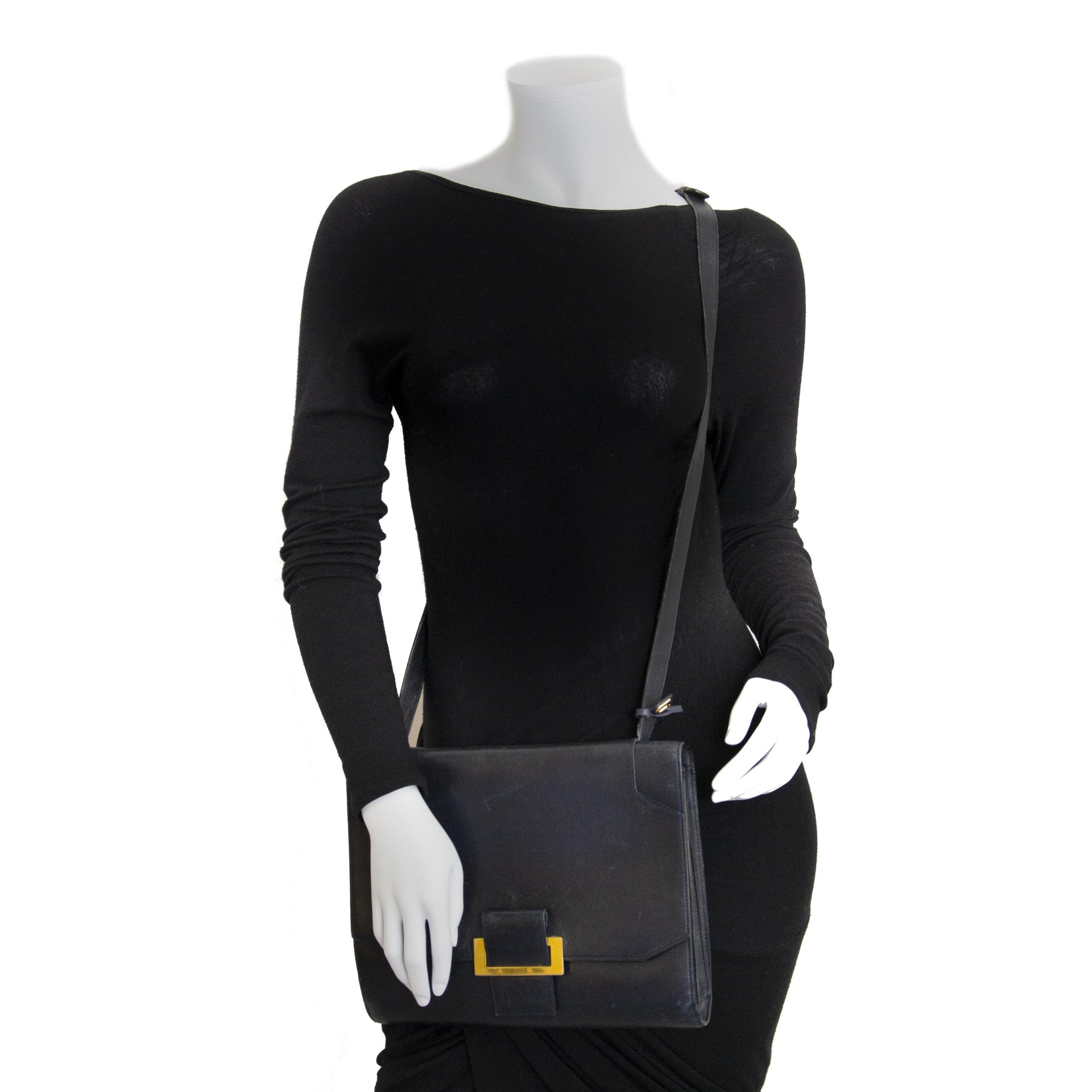Delvaux Dark Blue Shoulder Bag now for sale at labellov vintage fashion webshop belgium