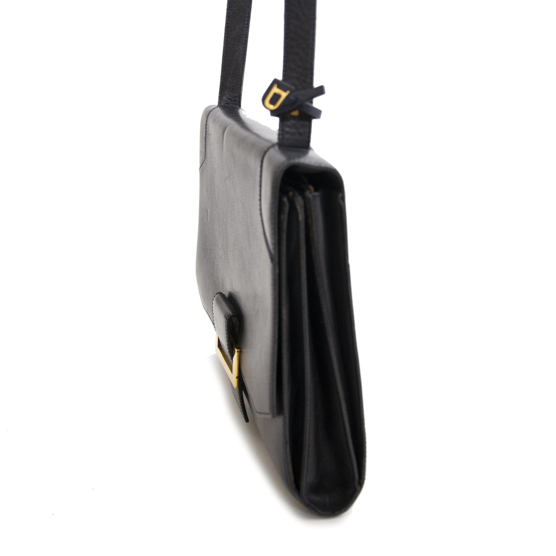 Delvaux Dark Blue Shoulder Bag now for sale at labellov vintage fashion webshop belgium