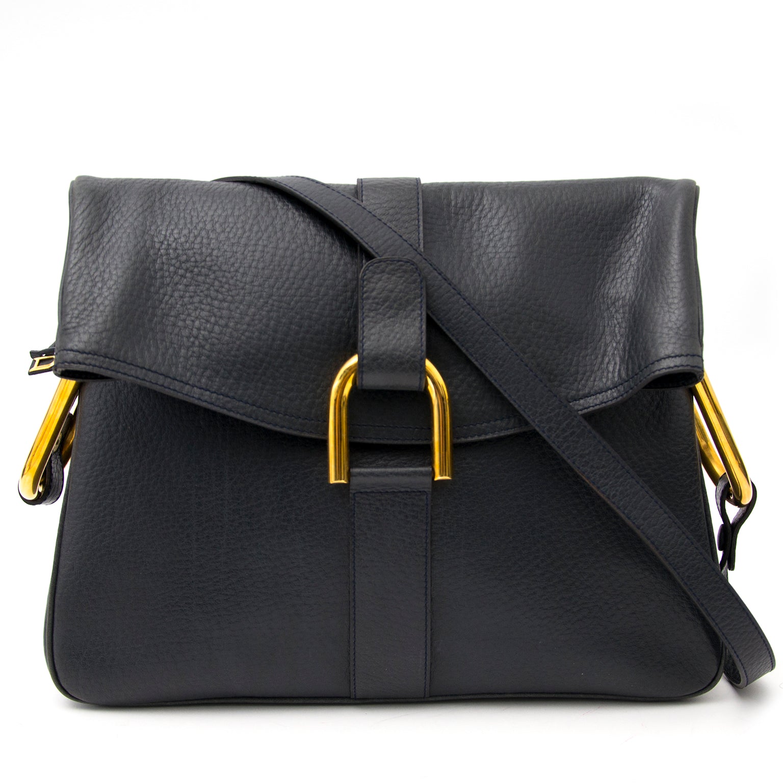 Delvaux Navy Blue Givry Bag for sale online at Labellov