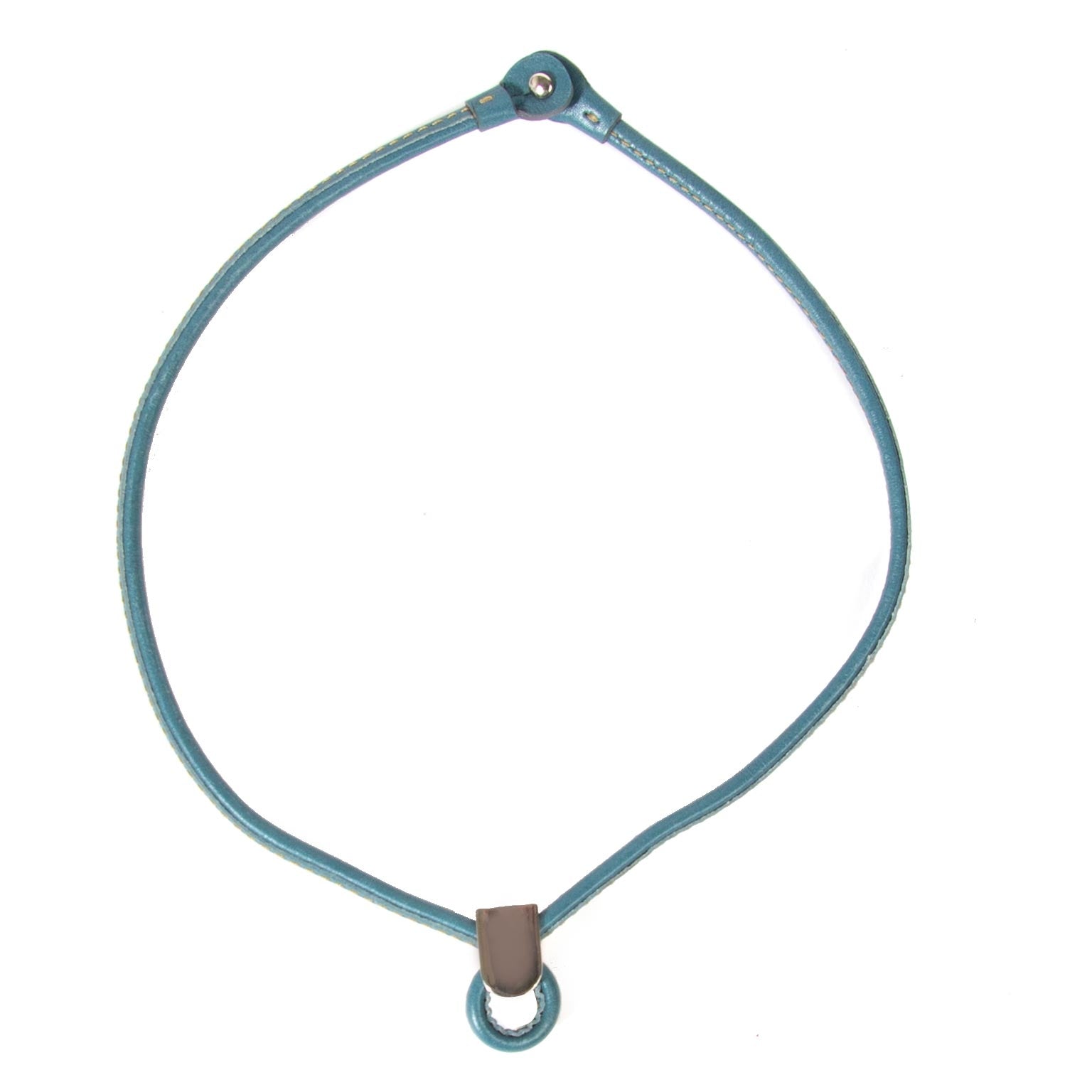 delvaux blue leather necklace now for sale at labellov vintage fashion webshop belgium
