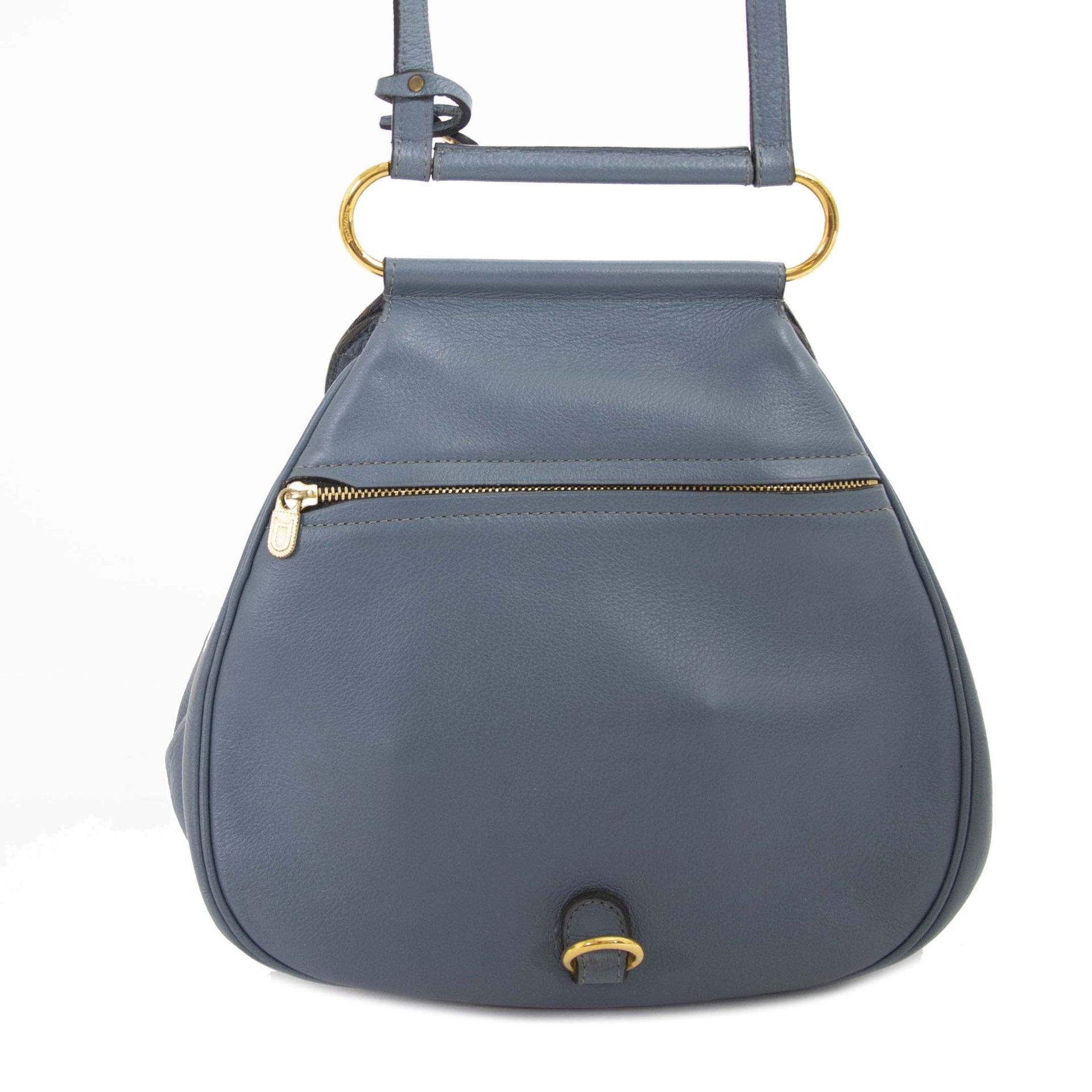 Koop uw authentieke Delvaux Baby Blue Cerceau Backpack / Shoulderbag