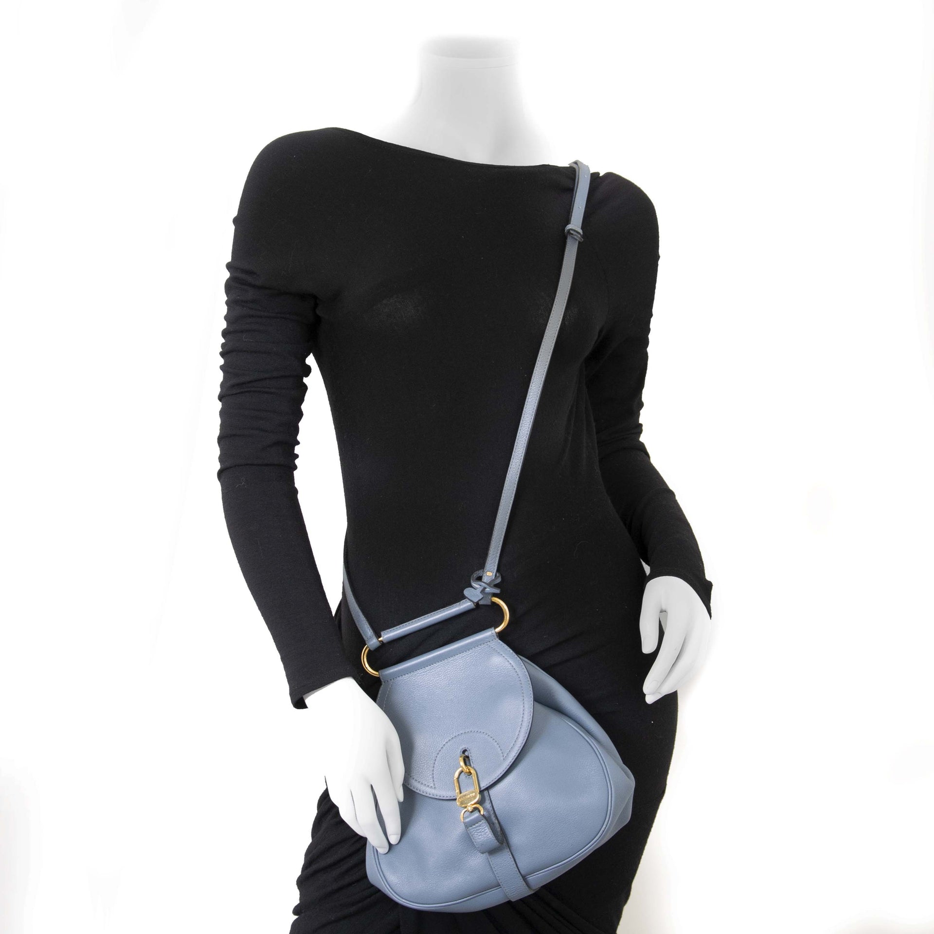 Delvaux Baby Blue Cerceau Backpack / Shoulderbag te koop bij Labellov tweedehands luxe