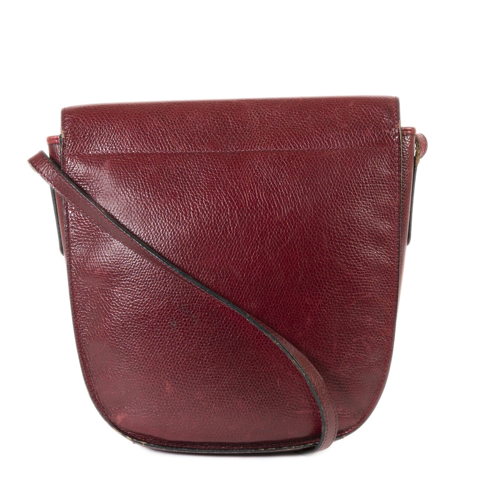 Delvaux Bordeaux Leather Crossbody Bag now for sale at labellov vintage fashion webshop belgium