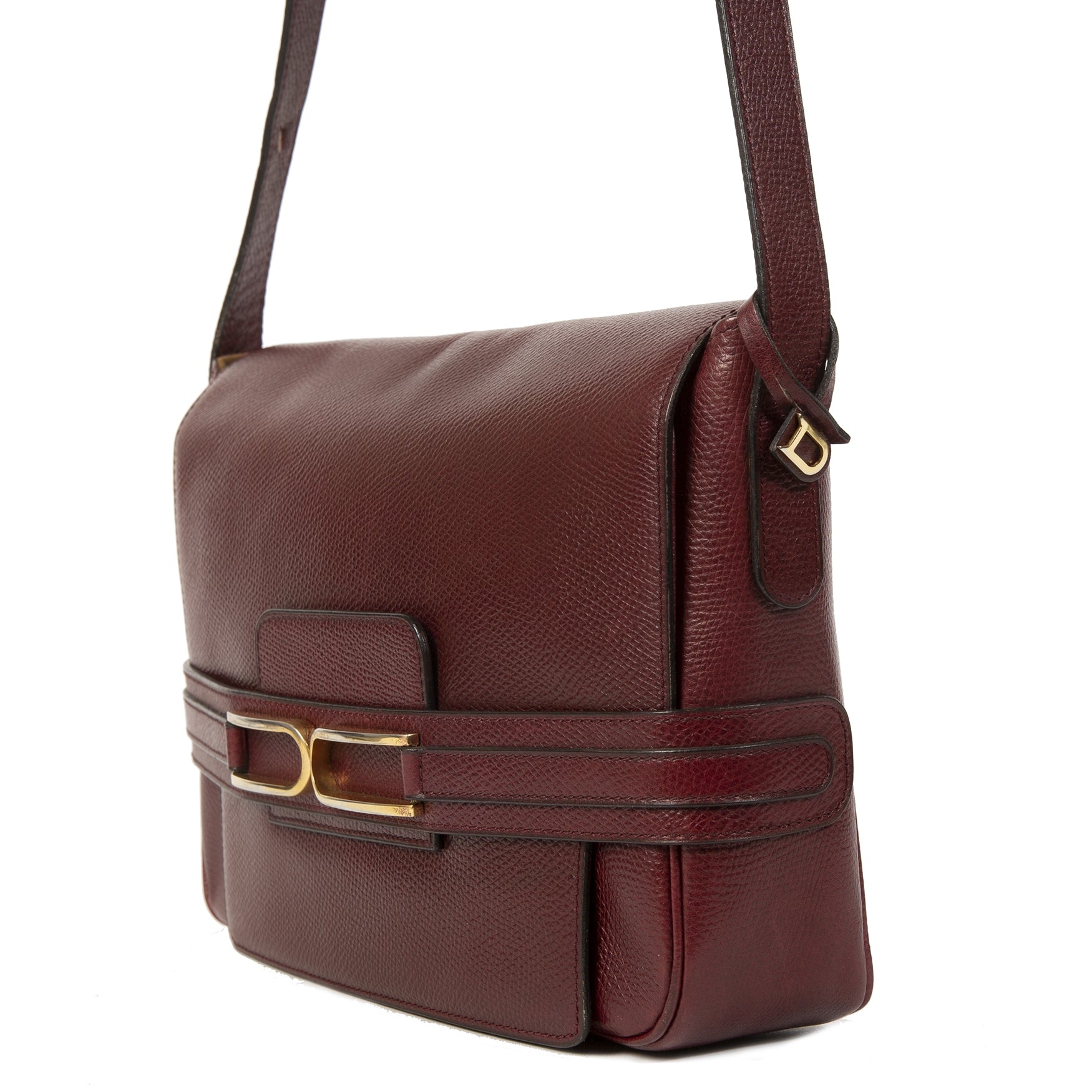 acheter en ligne seconde main Delvaux Bordeaux Crossbody Box Bag