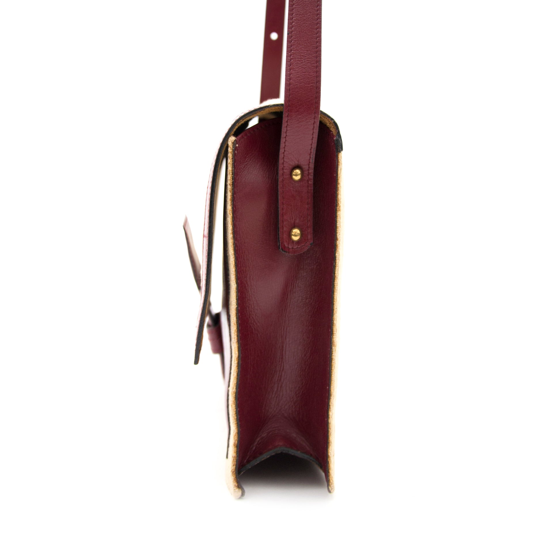 Delvaux Red Leather and Fabric Shoulder Bag kopen en verkopen