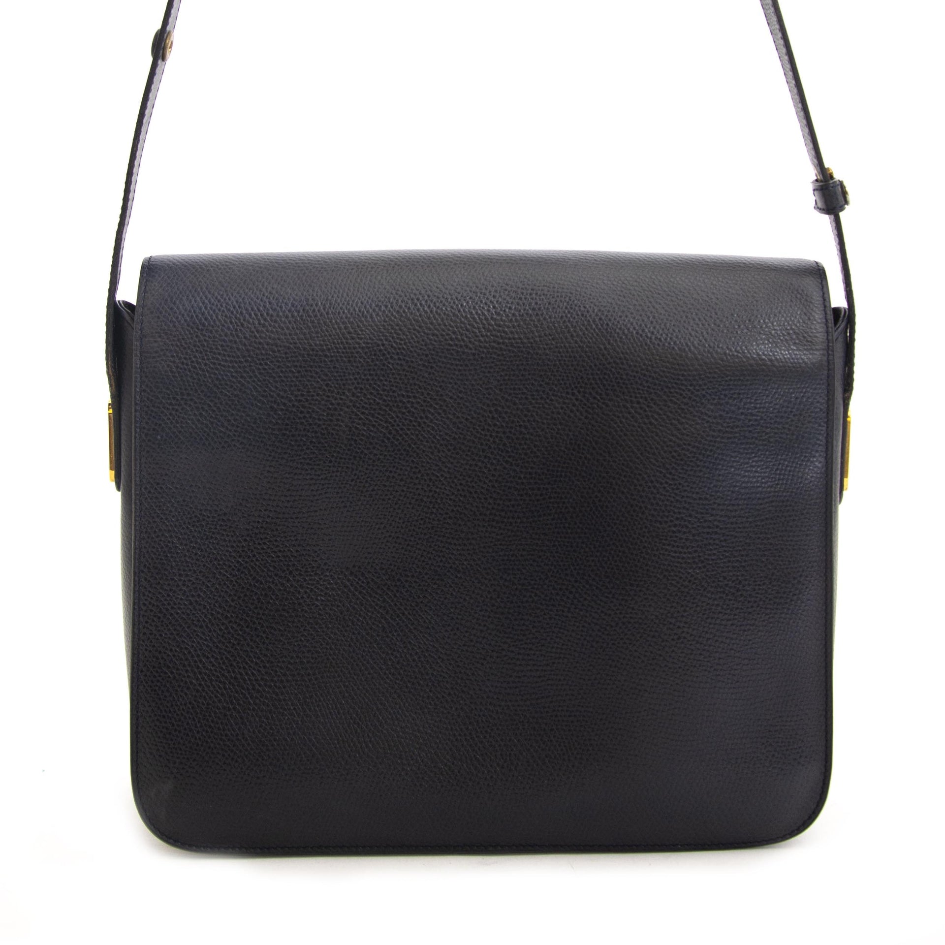 Delvaux Dark Blue Bourgogne Shoulder Bag now for sale at labellov vintage fashion webshop belgium
