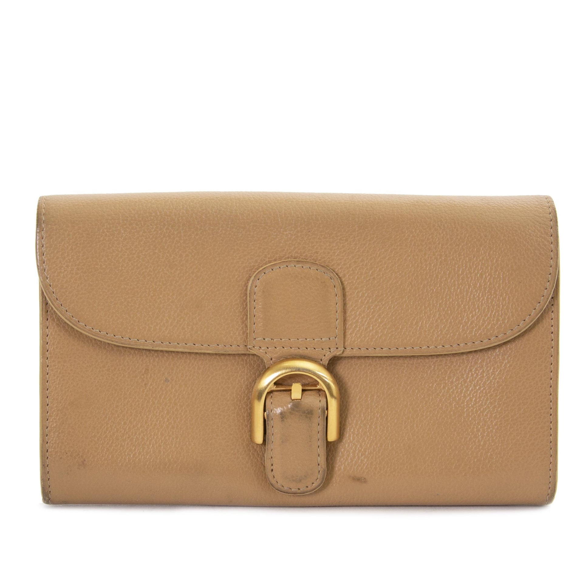 Delvaux Beige Brillant Wallet now for sale at labellov vintage fashion webshop belgium
