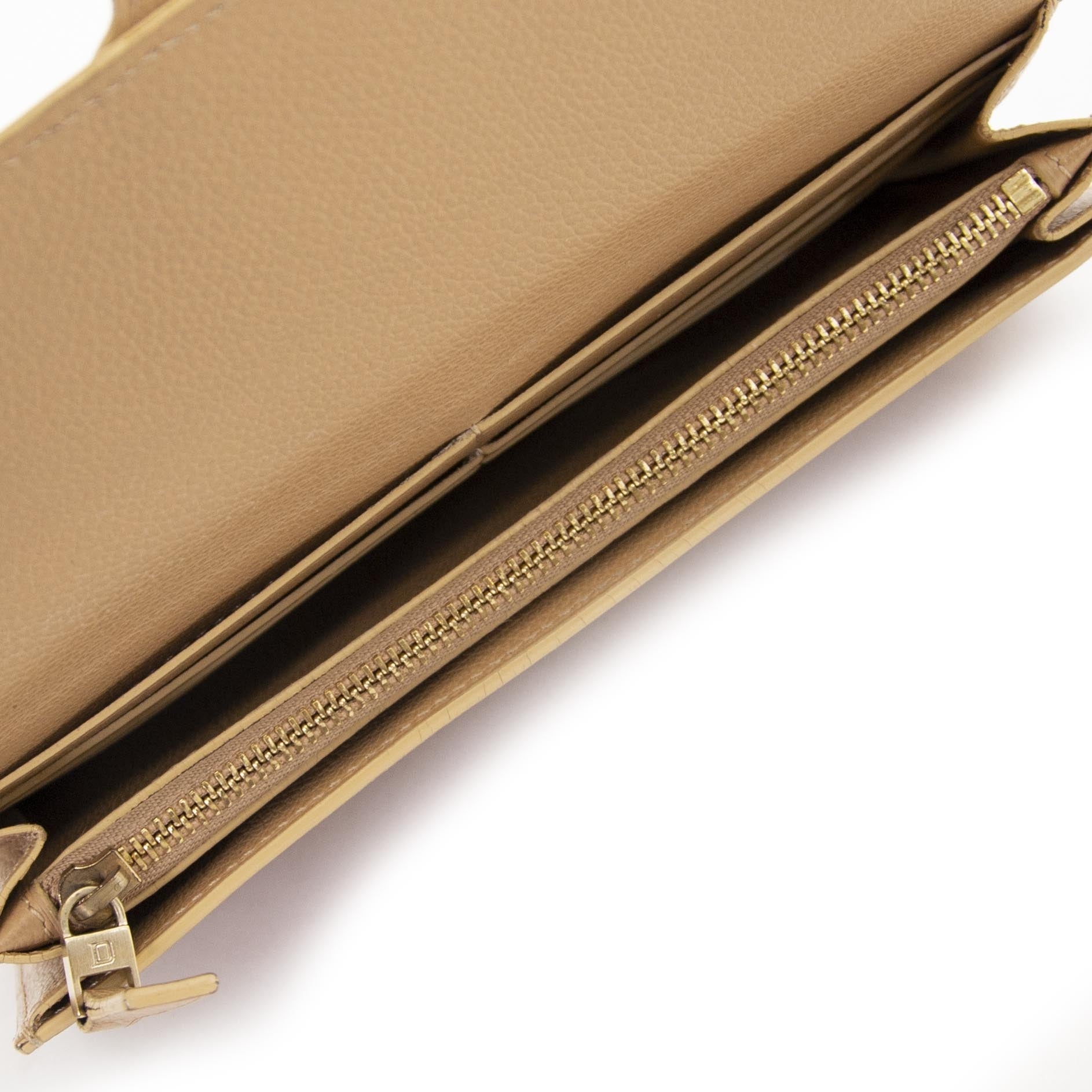 Delvaux Beige Brillant Wallet now for sale at labellov vintage fashion webshop belgium