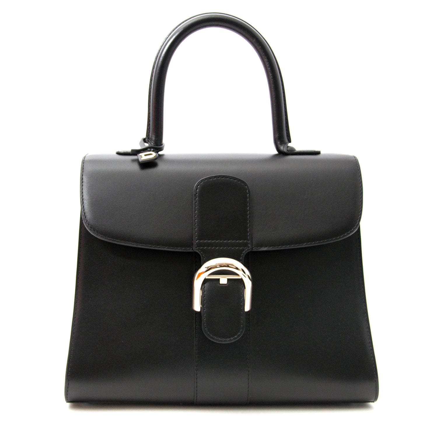 acheter en ligne pour le meilleur prix sac a main Brand New Delvaux Black Brillant MM PHW + STRAP