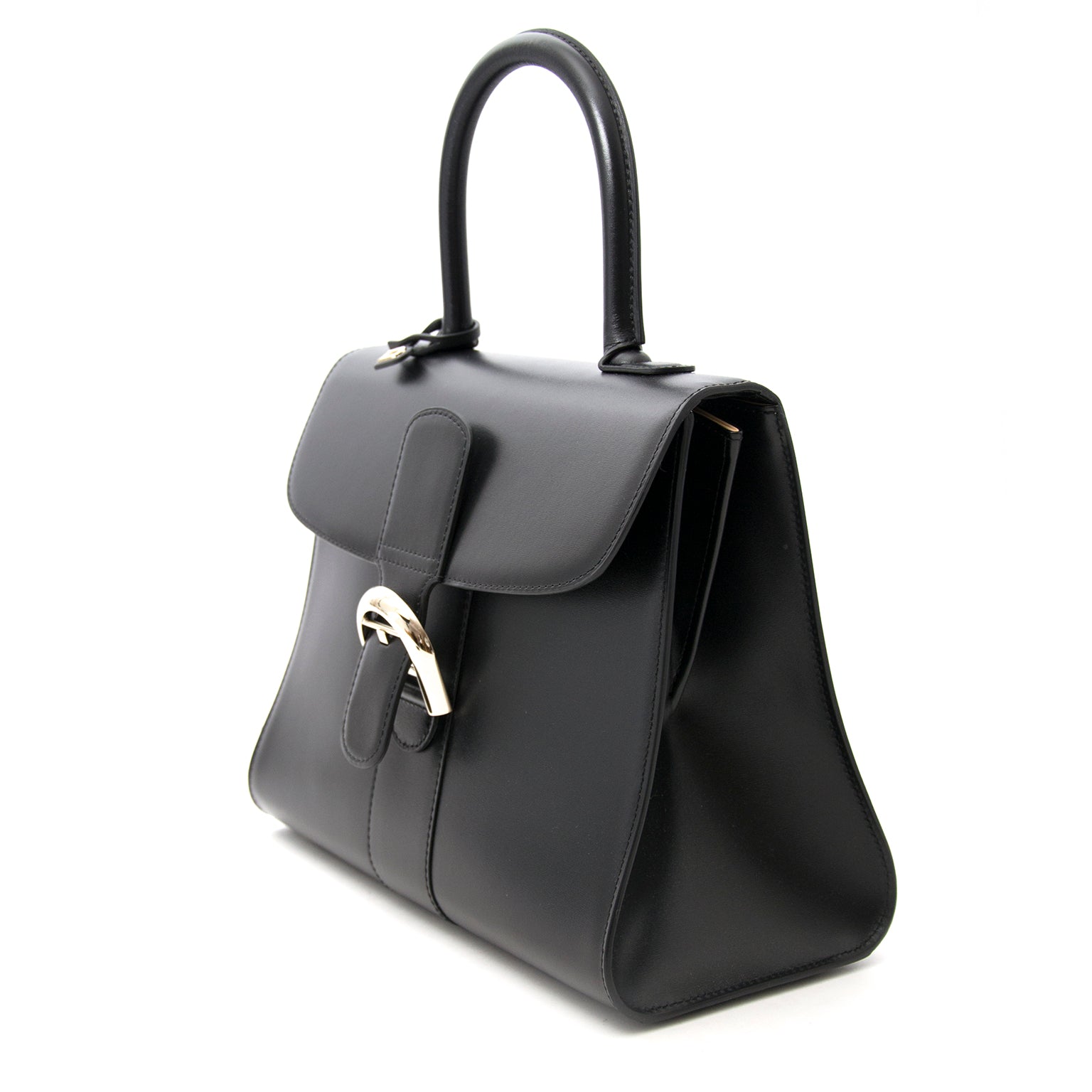 shop safe online at the best price your secondhand Brand New Delvaux Black Brillant MM PHW + STRAP