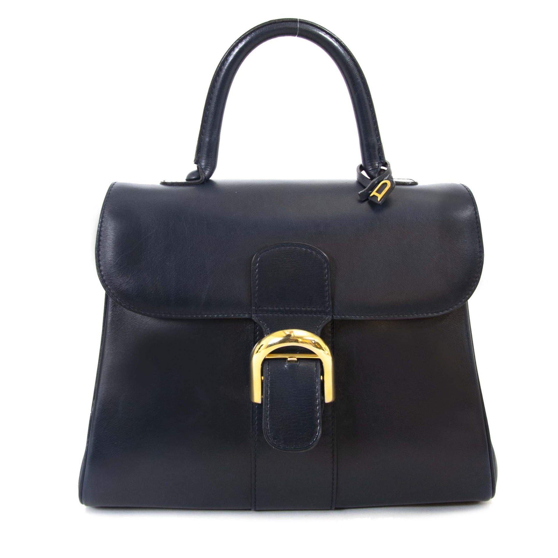 Delvaux Navy Blue Brillant MM GHW for the best price at Labellov
