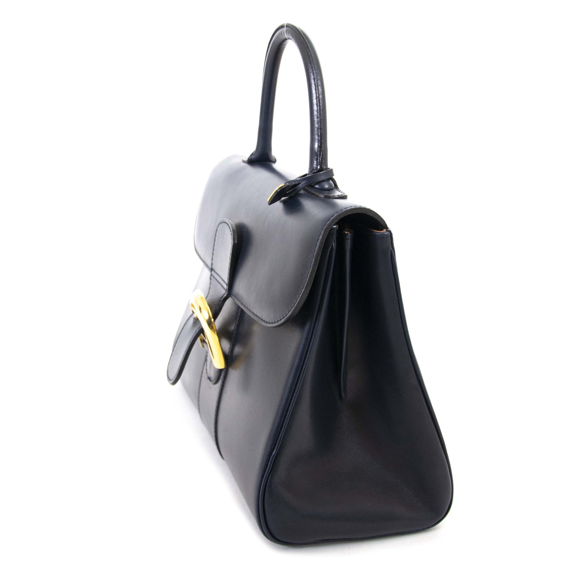 Delvaux Navy Blue Brillant MM GHW