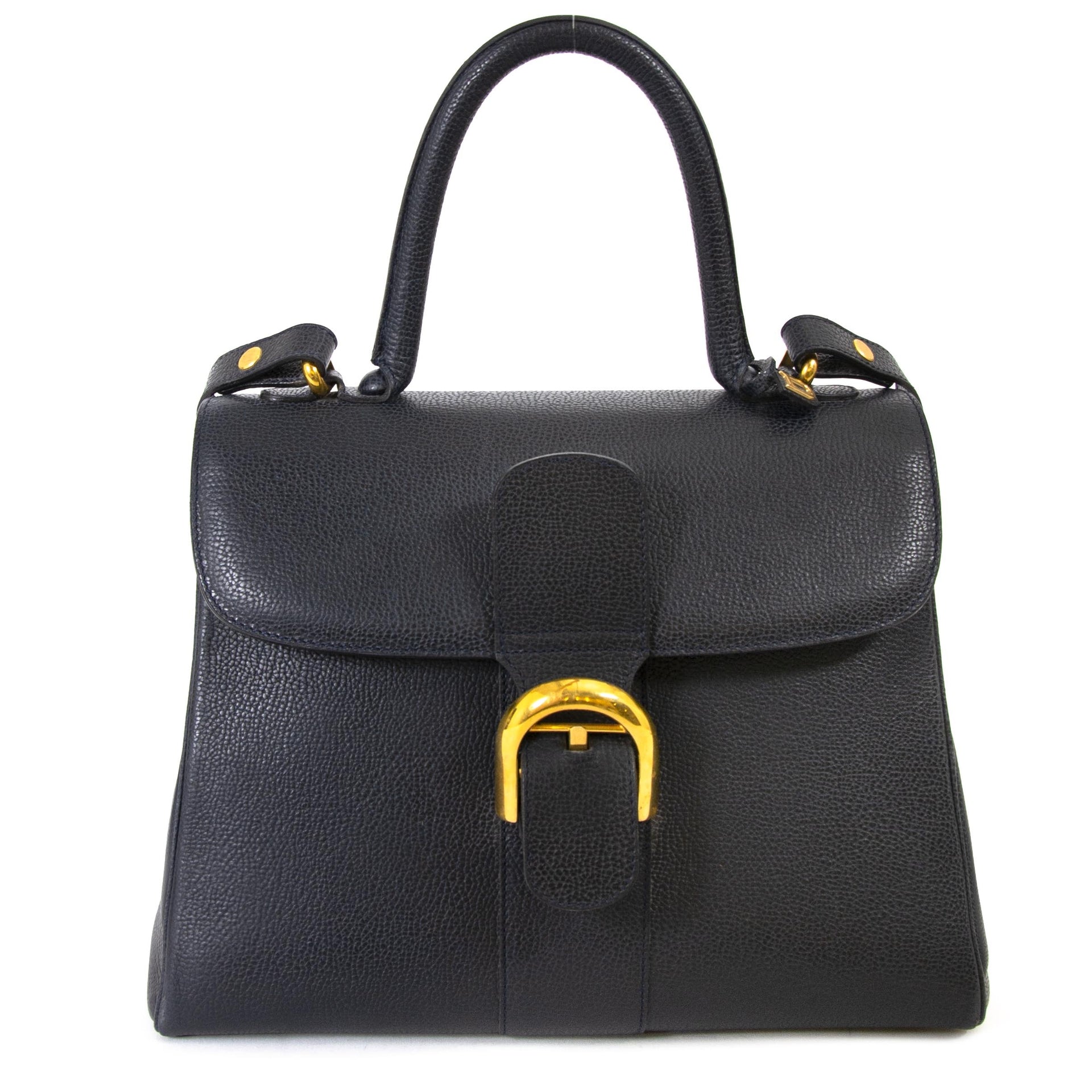 Delvaux Navy Blue Brillant MM GHW veilig online kopen tegen de beste prijs