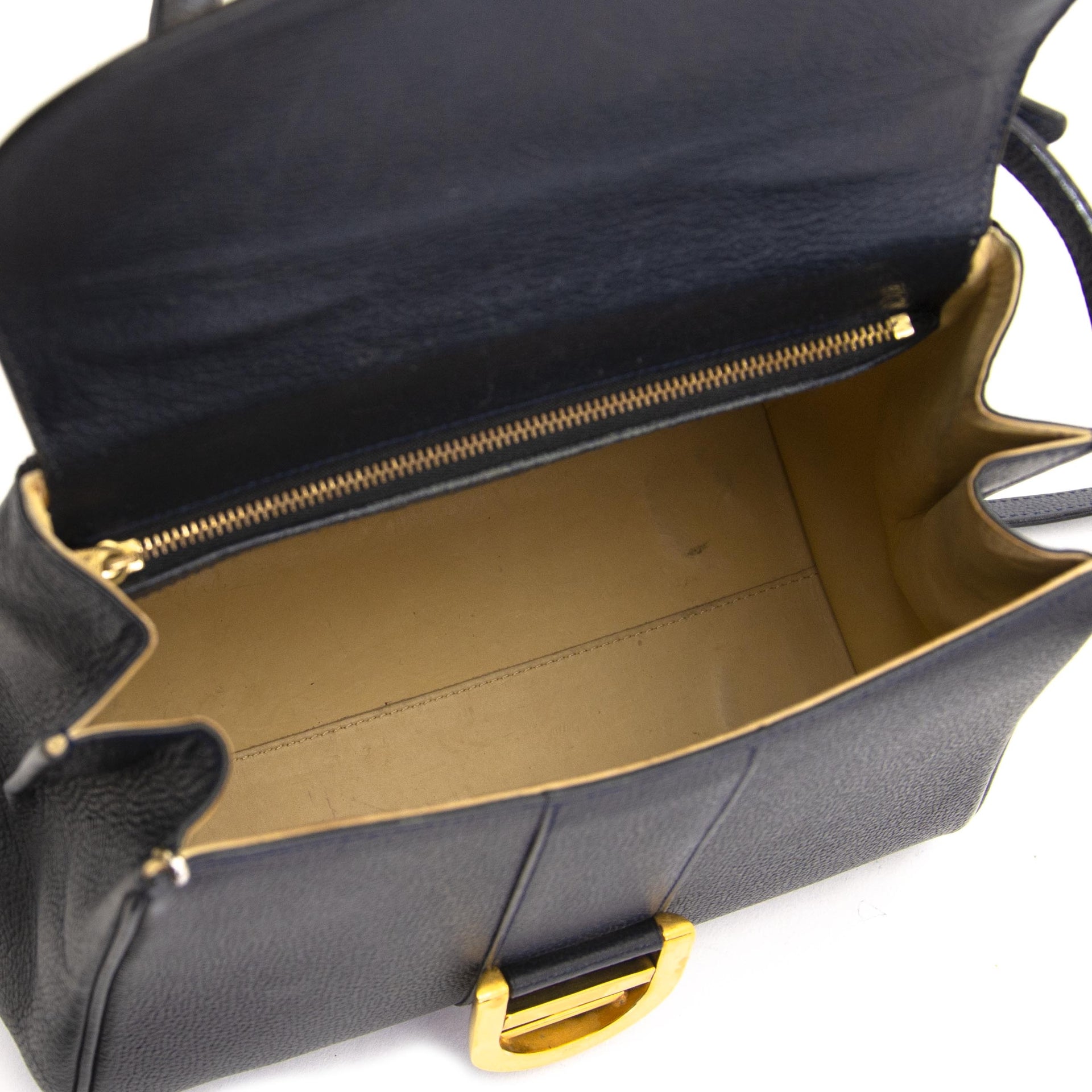 shop safe online secondhand Delvaux Dark Blue Brillant PM + Strap