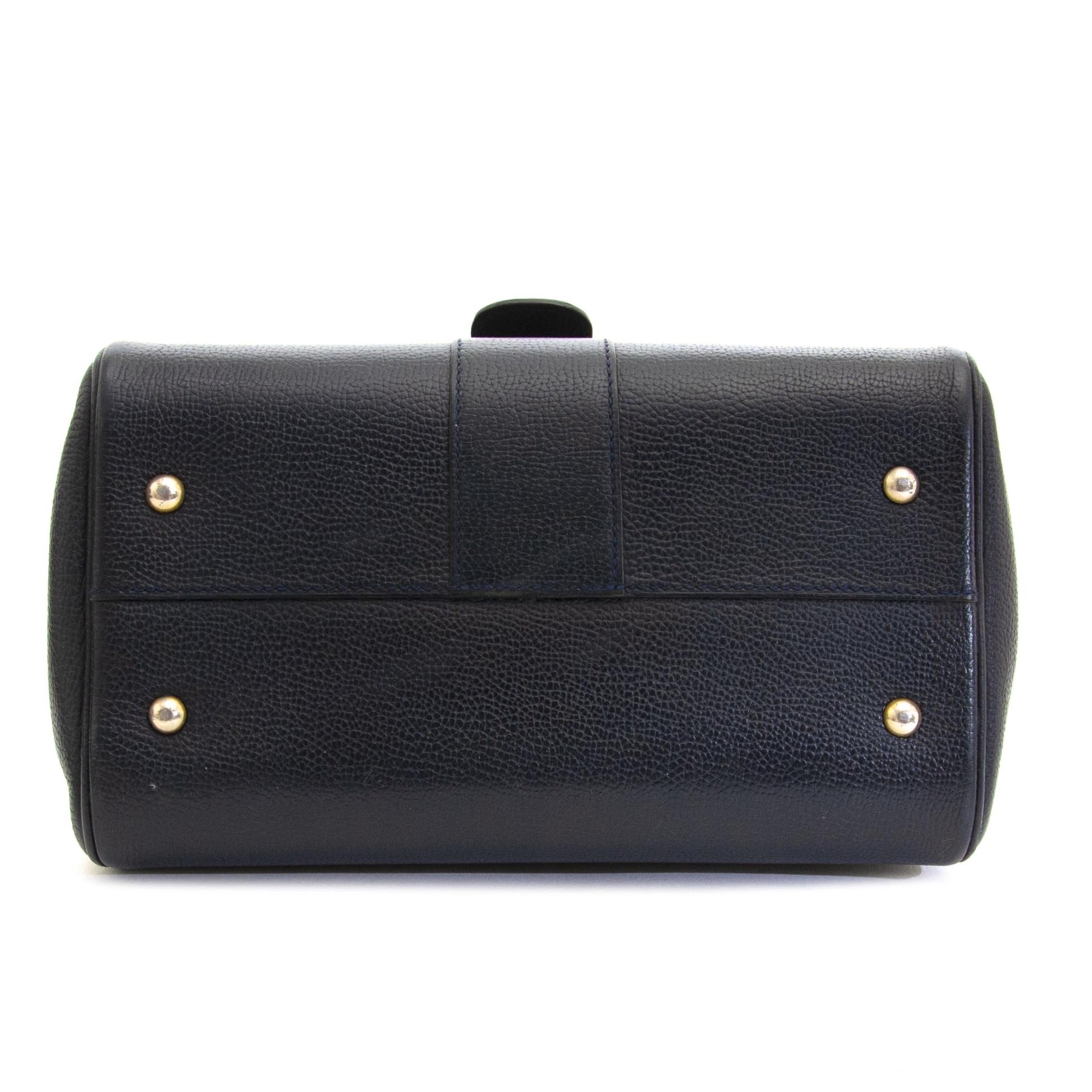 acheter en ligne Delvaux Dark Blue Brillant PM + Strap