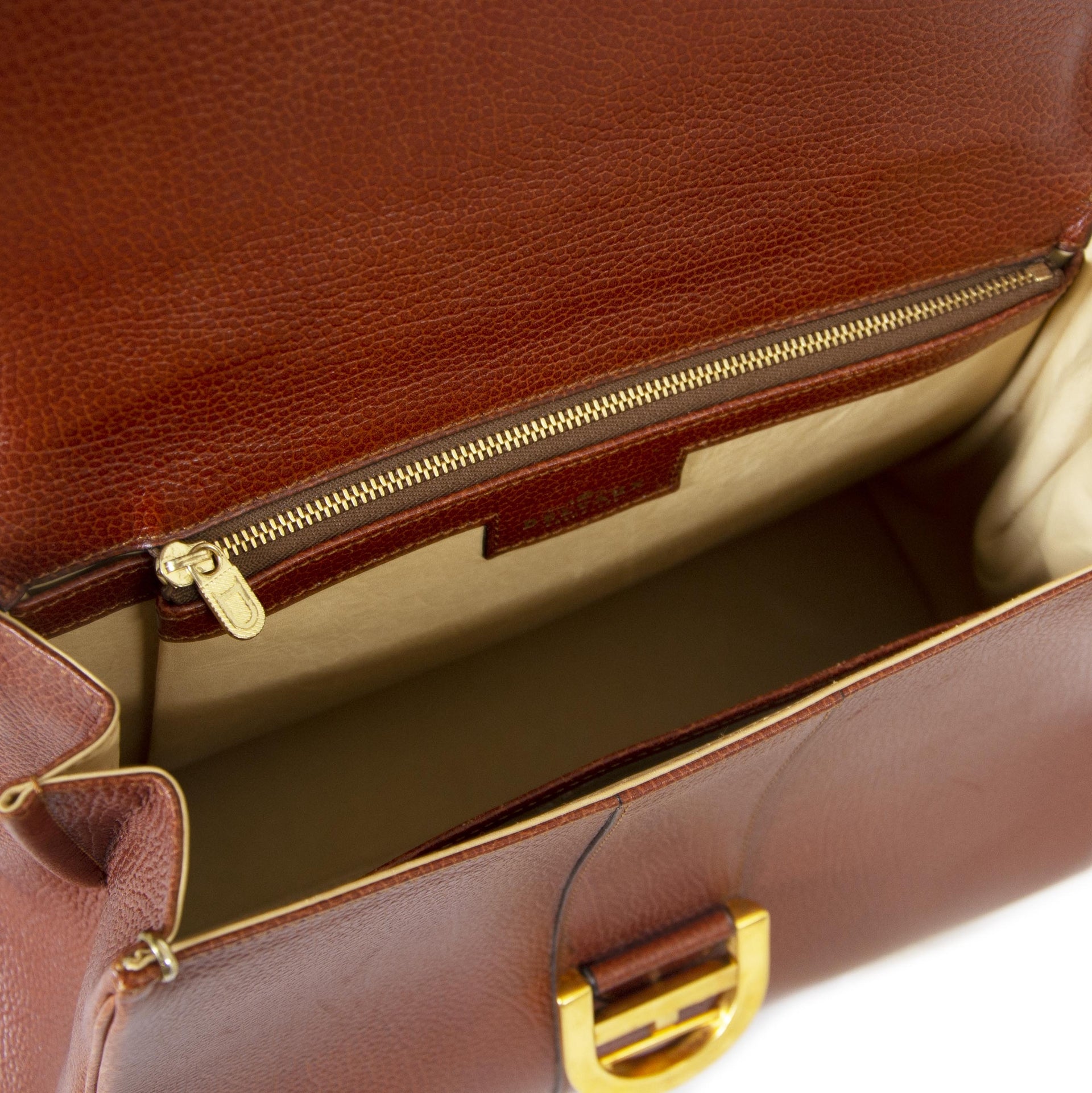 Delvaux Brillant Brown MM Bag now for sale at labellov vintage fashion webshop belgium