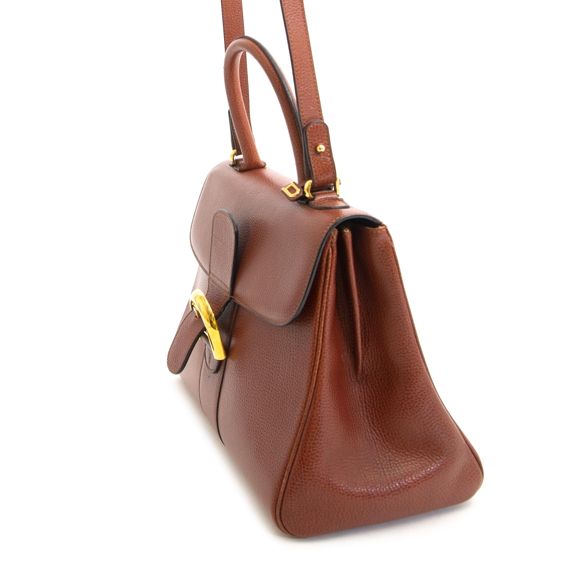 Delvaux Brillant Brown MM Bag now for sale at labellov vintage fashion webshop belgium