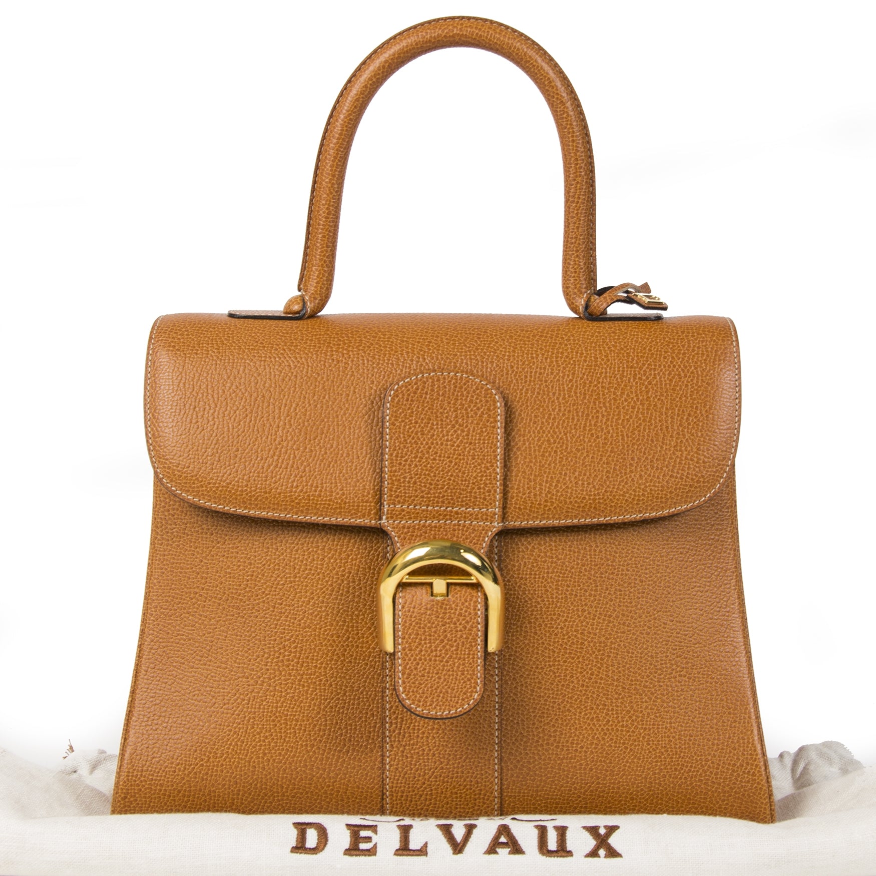 100% authentic Delvaux Camel Brillant MM Bag