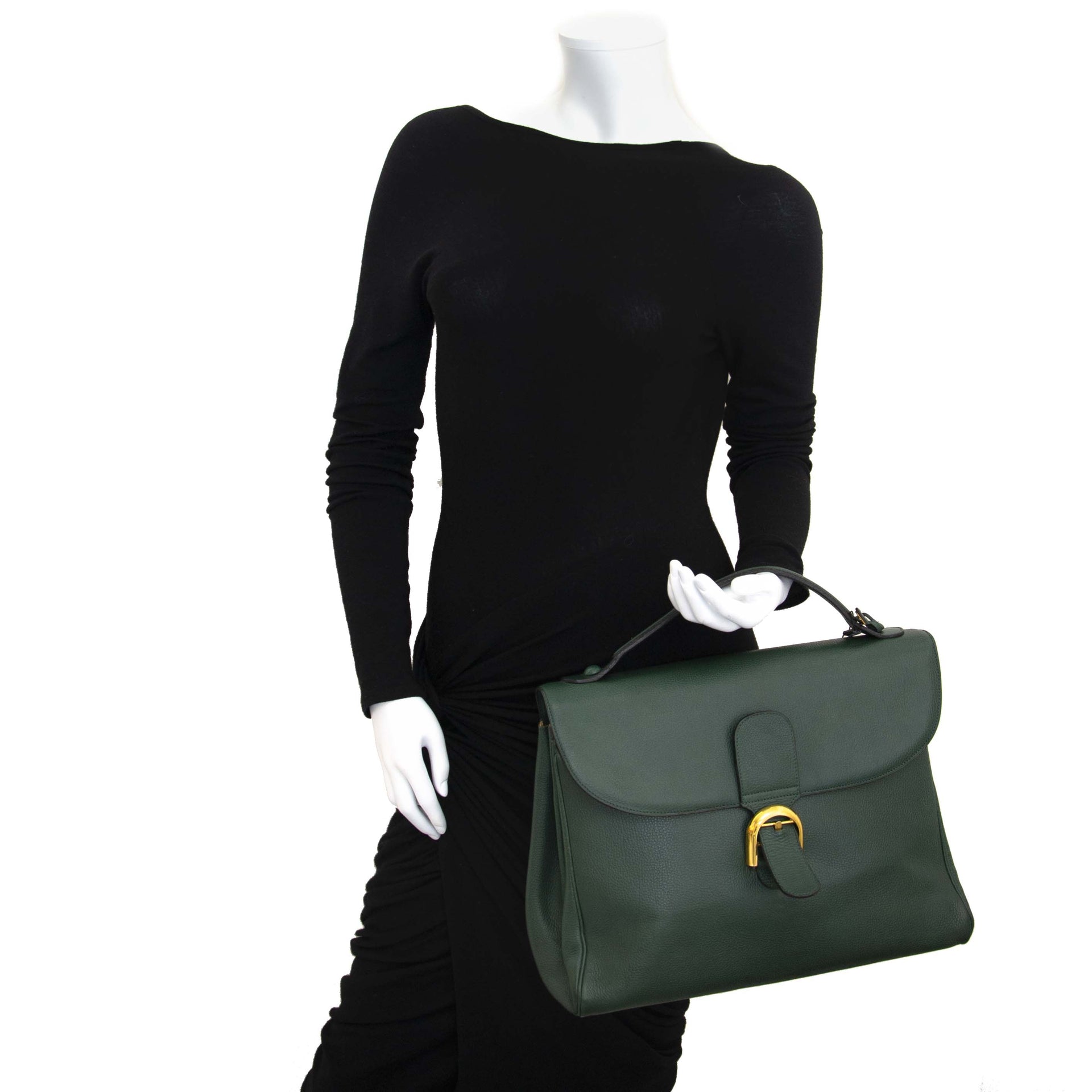Koop velig online tweedehands groen Delvaux boekentas aan de beste prijs online webshop labellov
