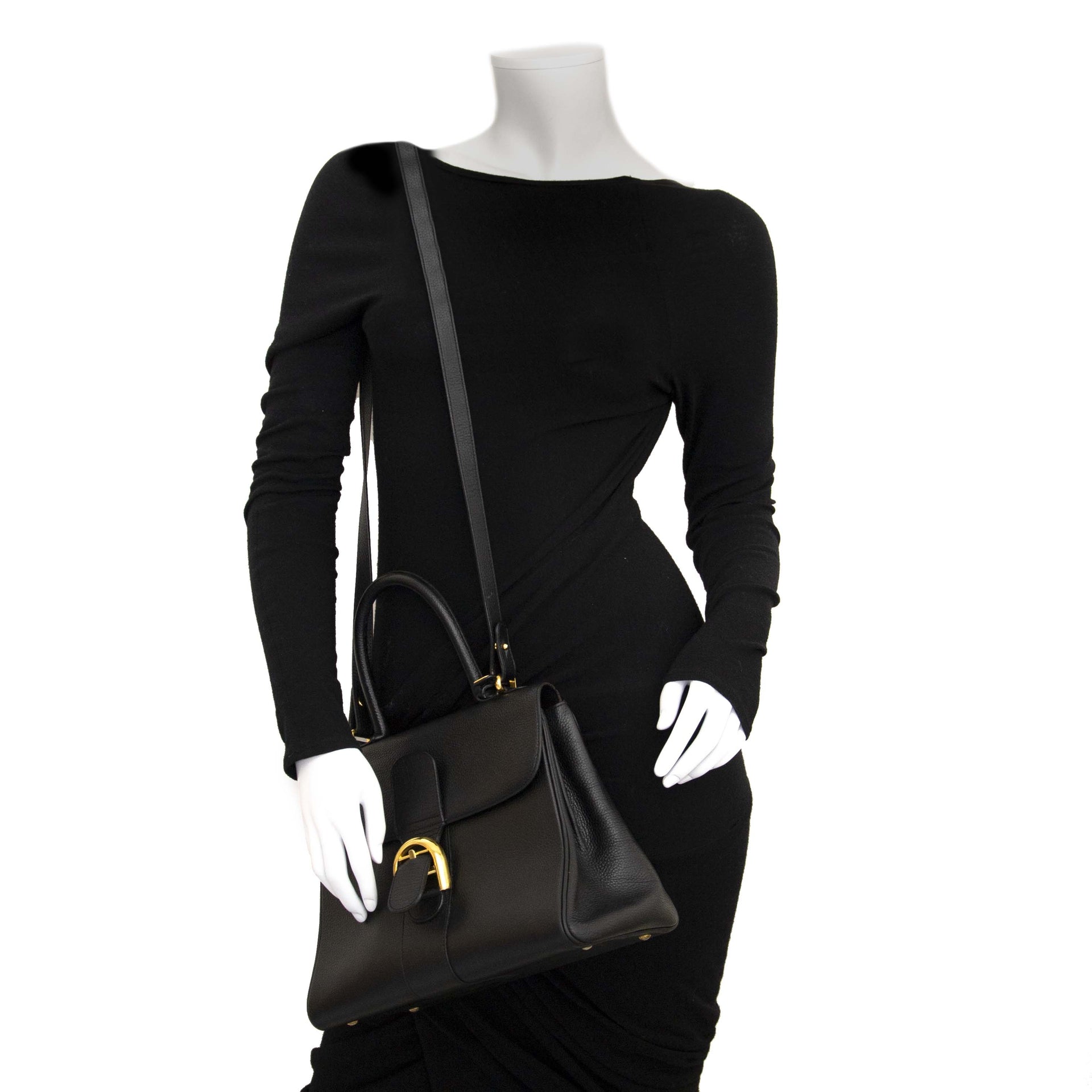Delvaux Black Brillant MM + Strap 100% authentiek designer handtassen kopen online webshop