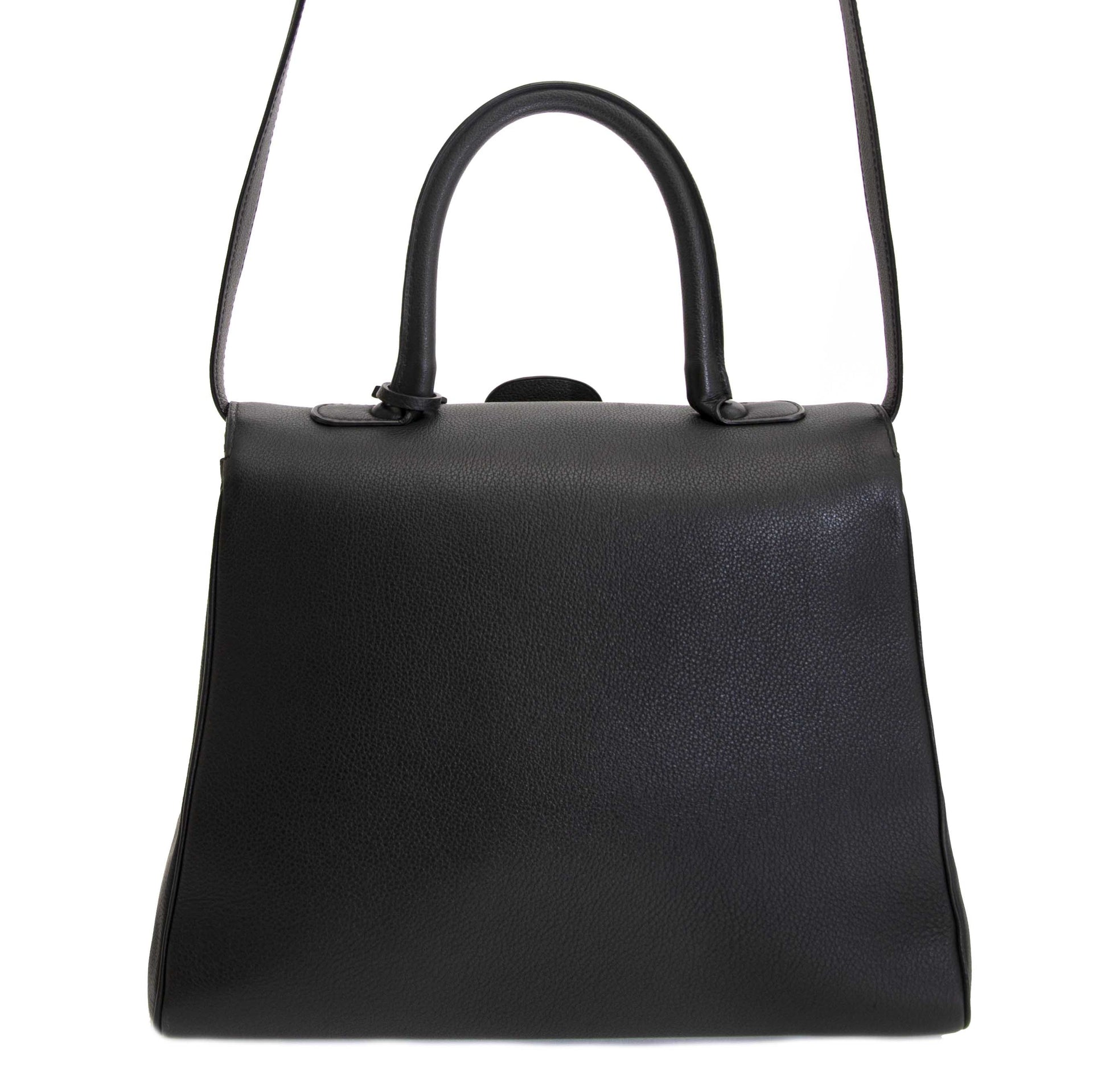 Delvaux Brillant Black MM Bag + Strap now for sale at labellov vintage fashion webshop belgium