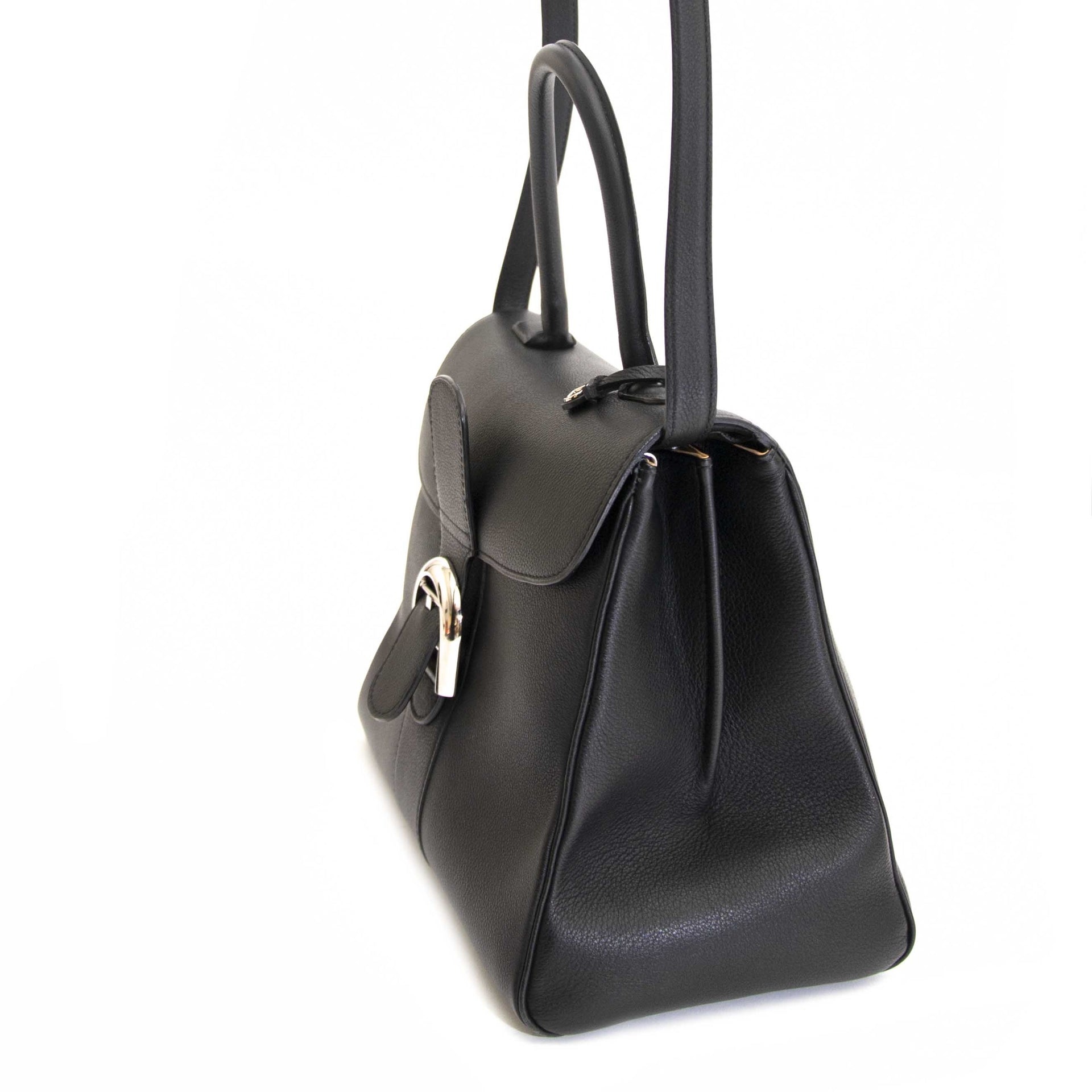 Delvaux Brillant Black MM Bag + Strap now for sale at labellov vintage fashion webshop belgium