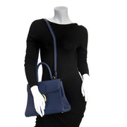 Achète authentique seconde main Delvaux Brilliant MM Navy Blue chez webshop LabelLOV