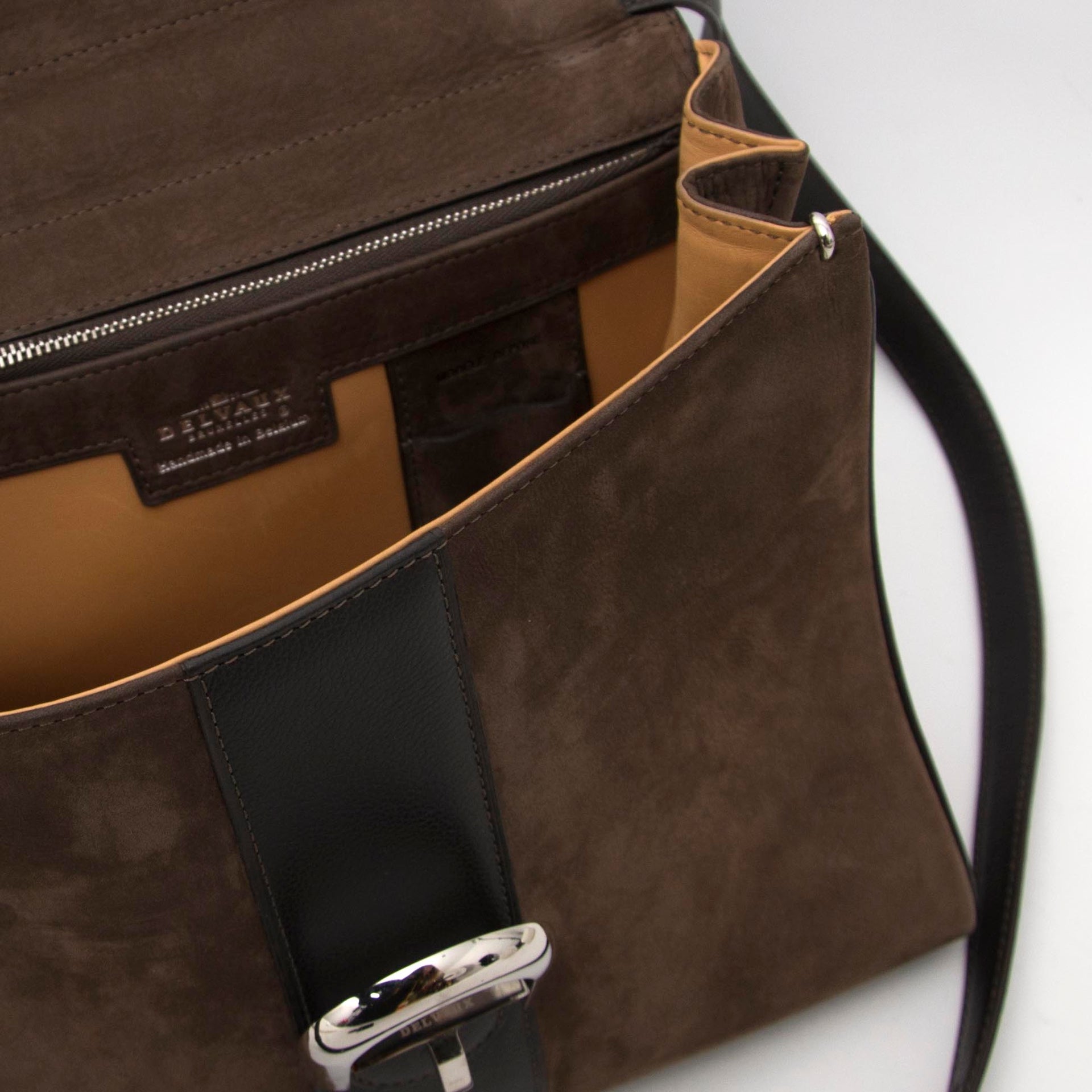 shop safe Delvaux Brown Bicolor Brillant MM + Strap online at the best price