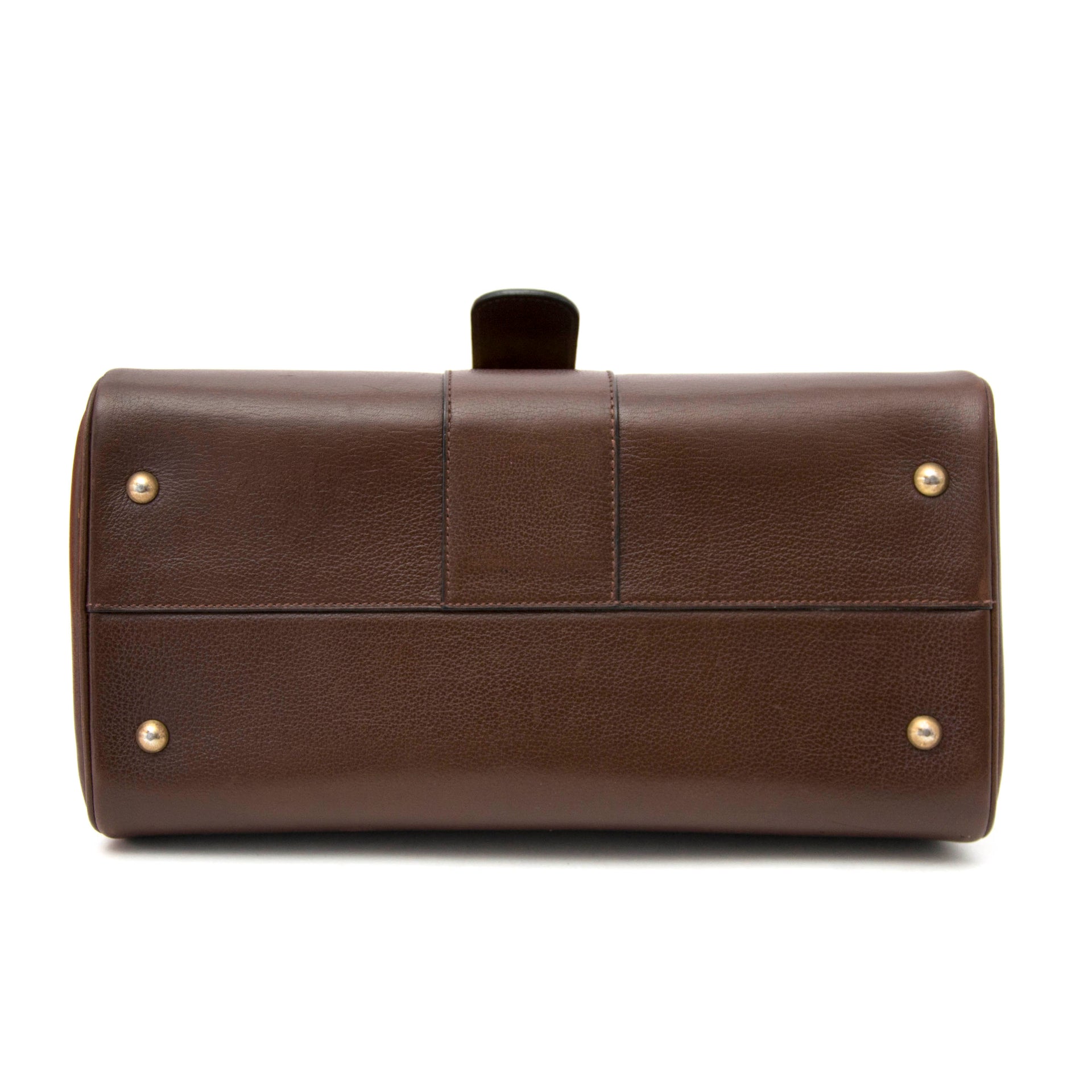 koop veilig online aan de beste prijs Delvaux Brown Brillant MM GHW