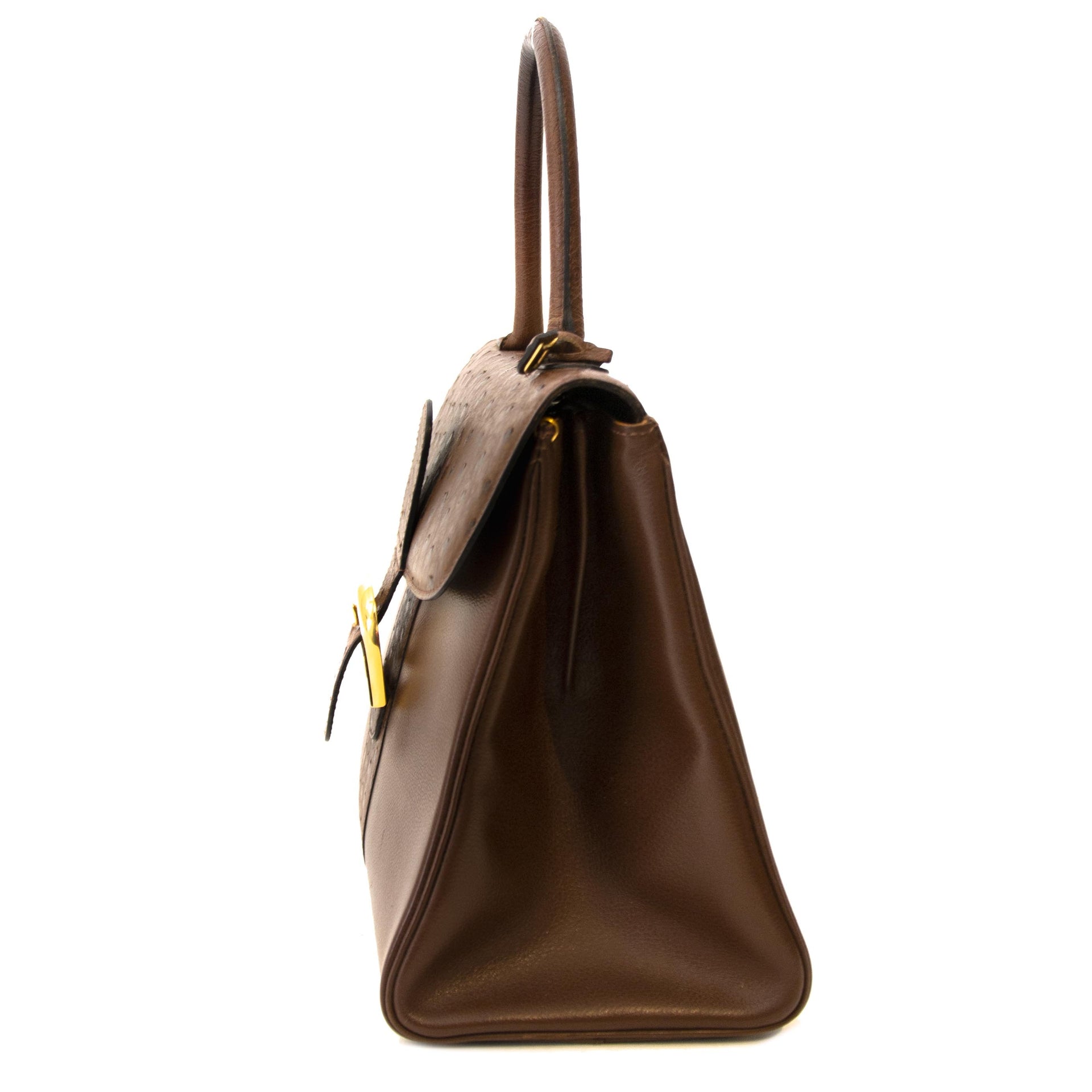 op zoek naar een Delvaux Brillant Brown Ostrich MM Bag? nu te koop bij labellov.com tegen de beste prijs