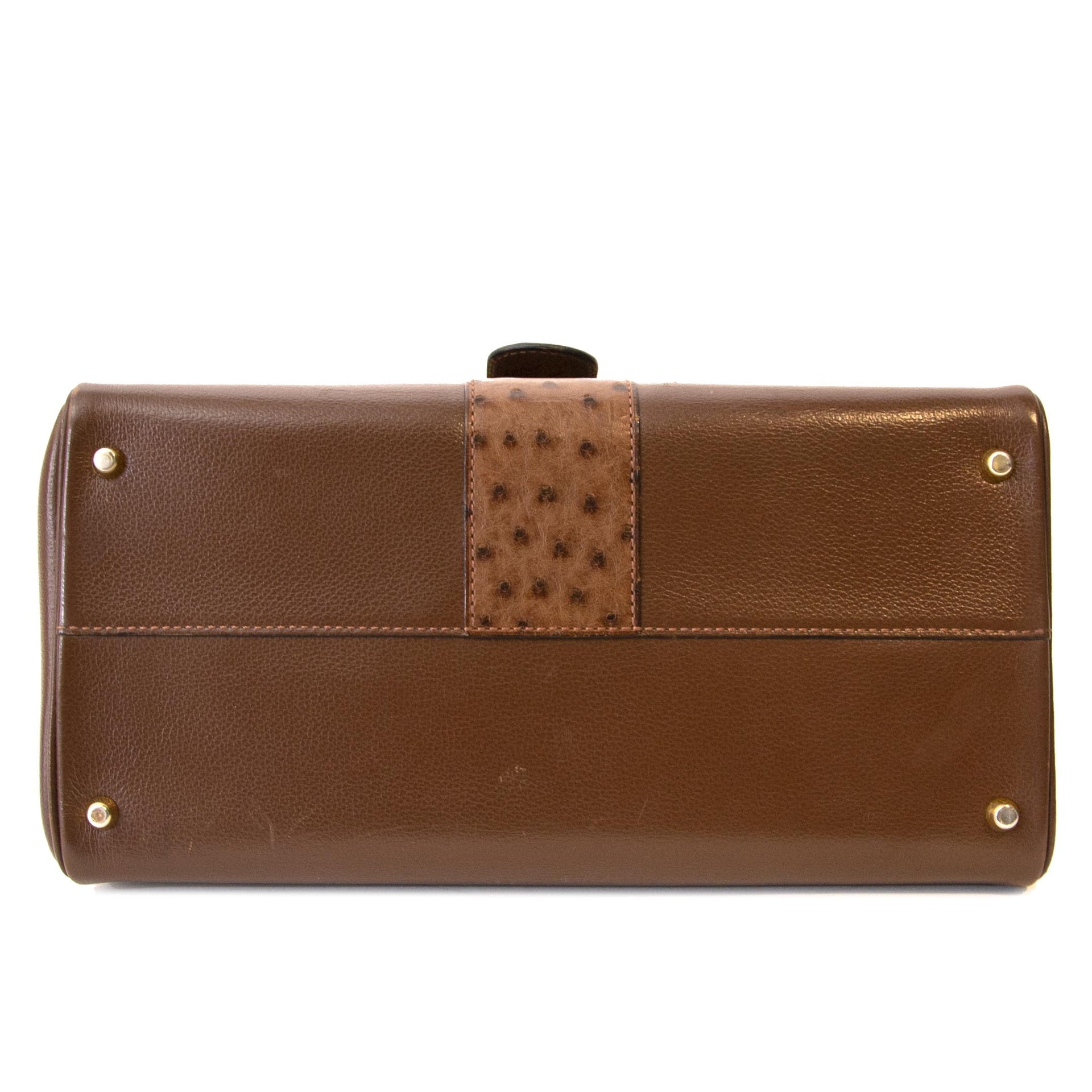 Delvaux Brillant Brown Ostrich MM Bag nu online te koop in antwerpen bij labellov.com